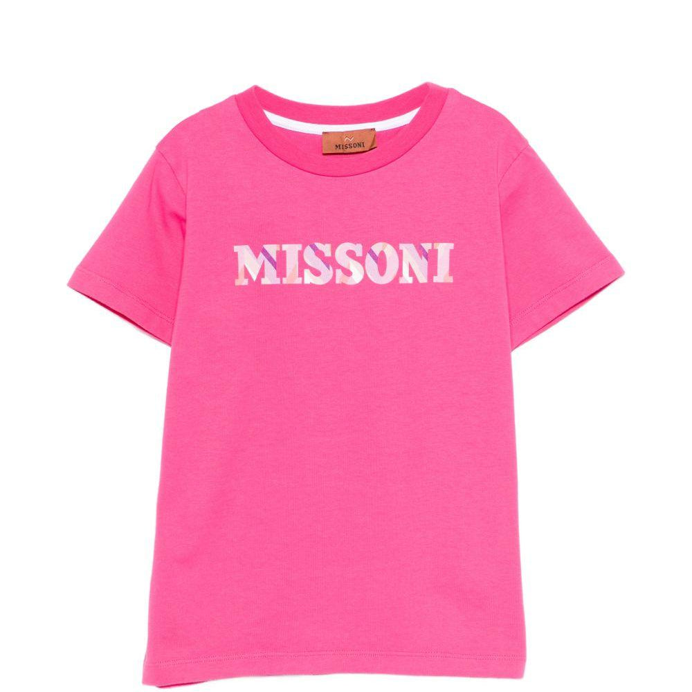 T-shirt per bambina Missoni Kids rosa con logo MY8A41 Z3672 513 MISSONI KIDS