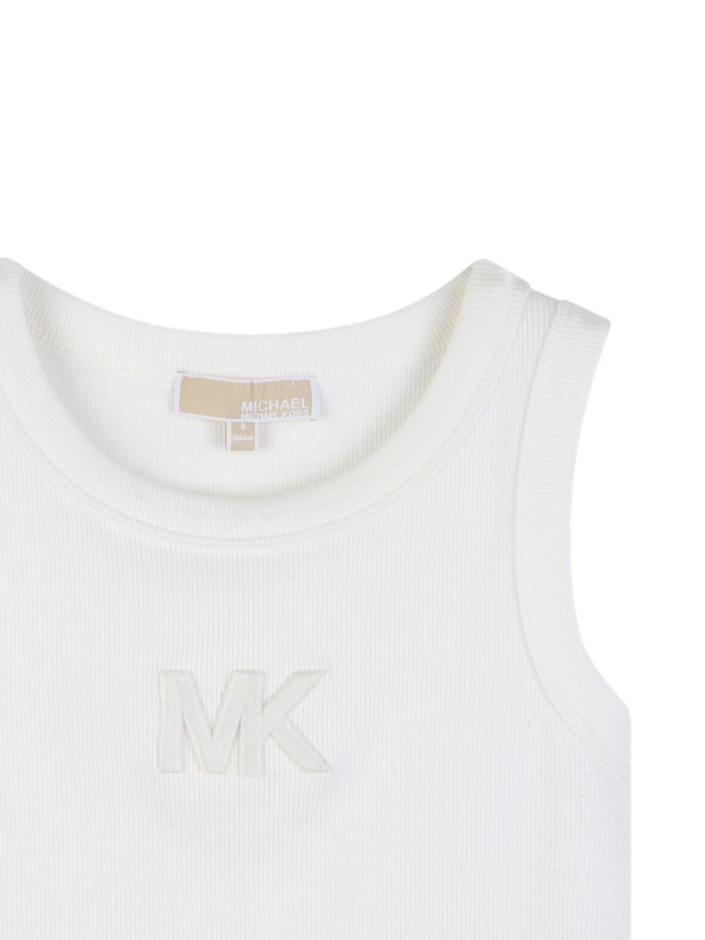 T-shirt per bambina Micheal Kors Kids bianca con logo sul davanti R30609 117 MICHAEL KORS KIDS