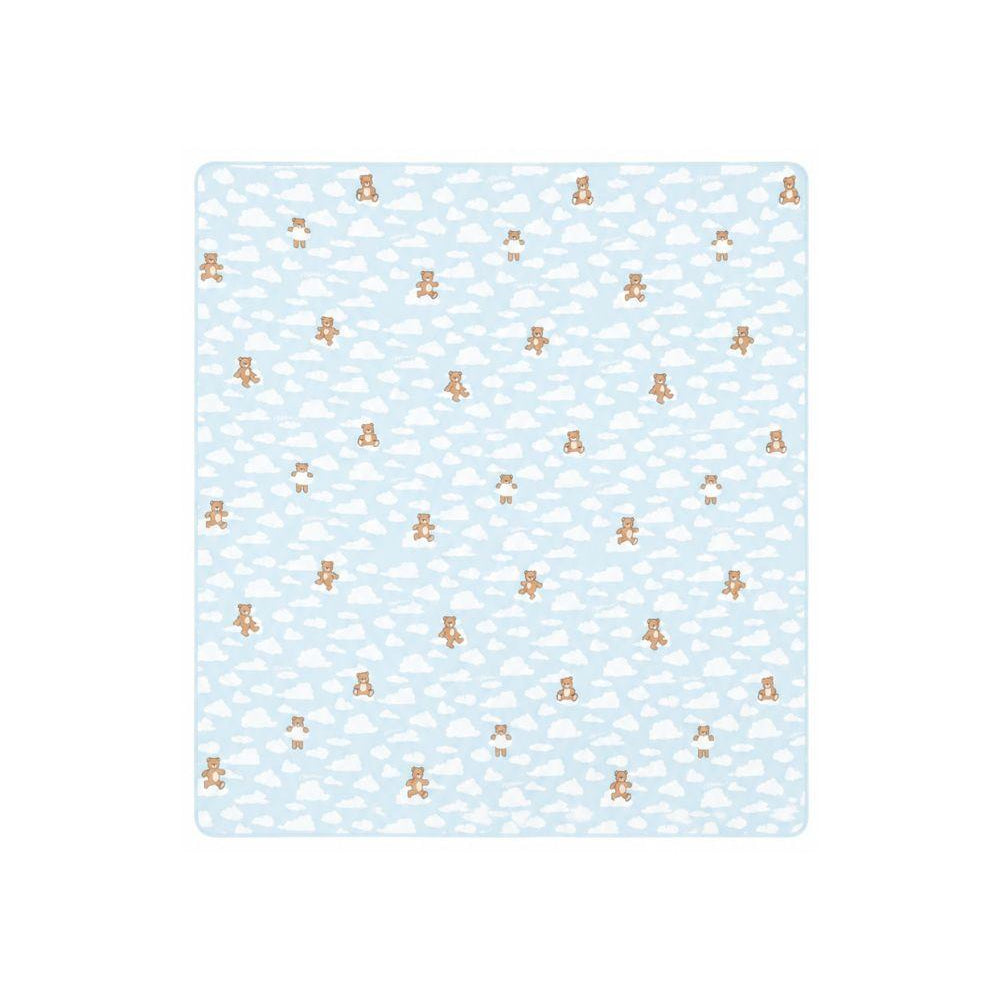 Coperta per neonato Moschino Kids azzurro con nuvole di peluche all-over MRB00FLCA19 83679 MOSCHINO KIDS