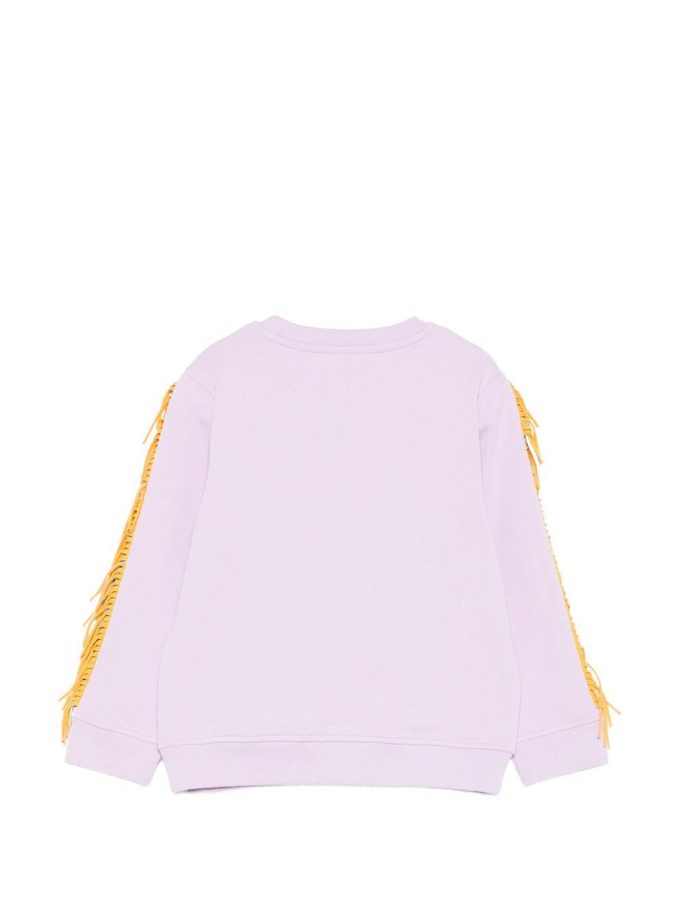 Felpa per bambina Stella McCartney Kids viola con dettagli frange TY4A40 Z3409 539 STELLA McCARTNEY KIDS