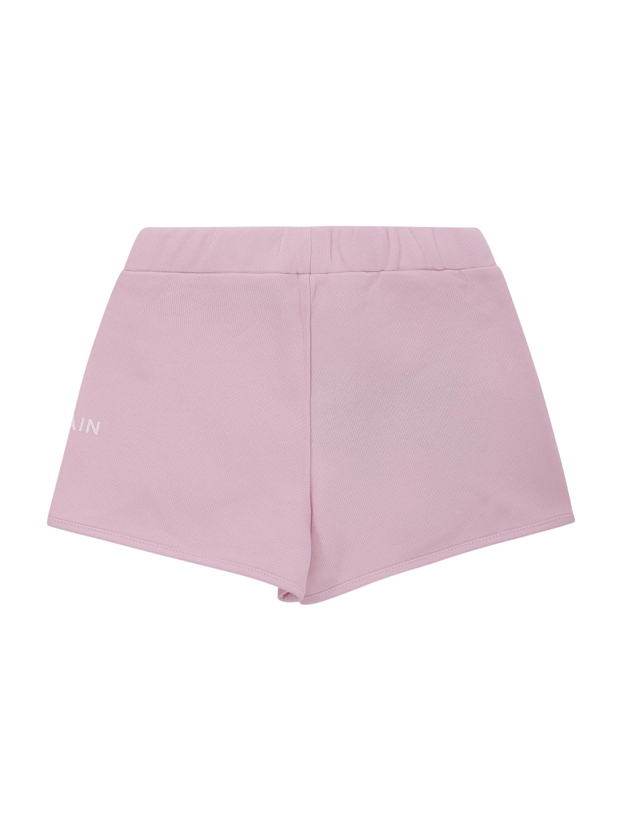 Shorts per neonata Balmain Kids rosa con logo sul davanti BY6019 Z3183 51EBC BALMAIN KIDS
