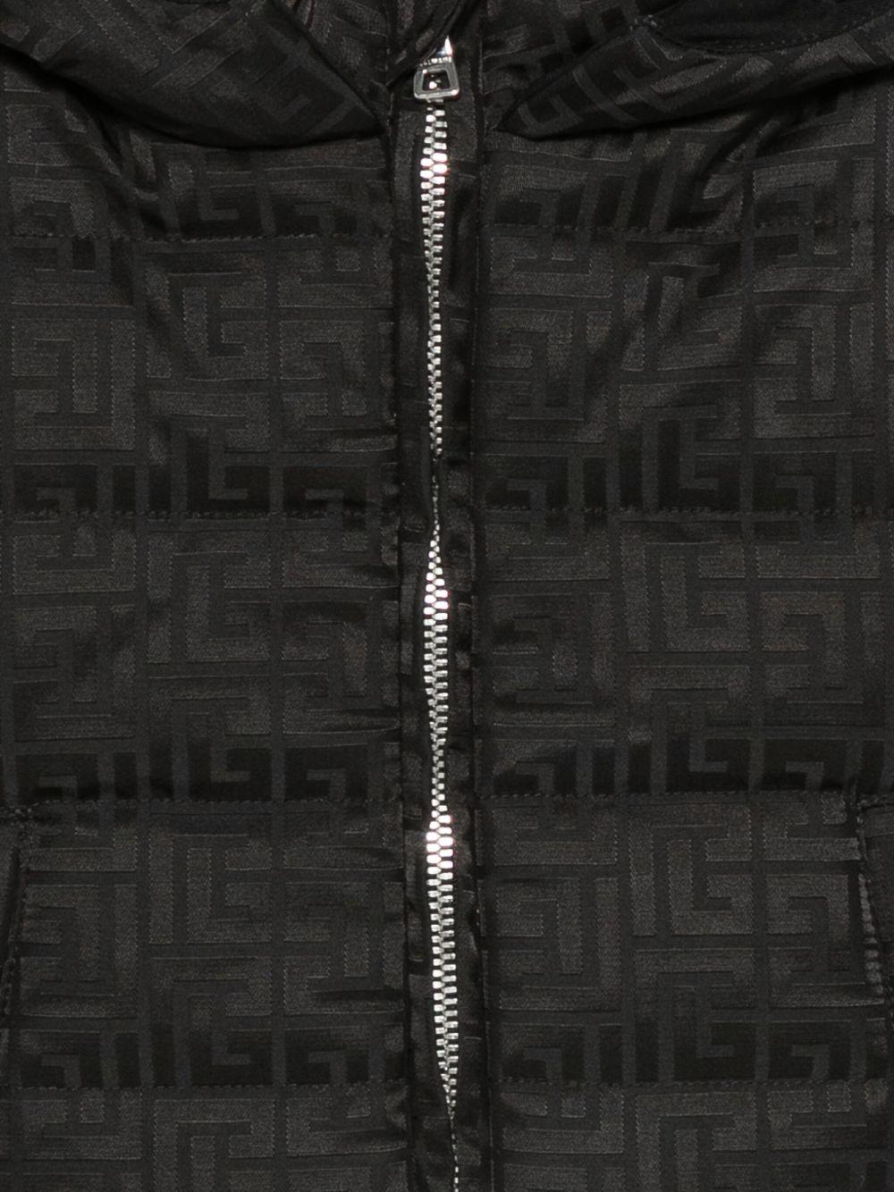 Giubbino per neonato Balmain Kids nero con design trapuntato BX2530 B0092 930 BALMAIN KIDS