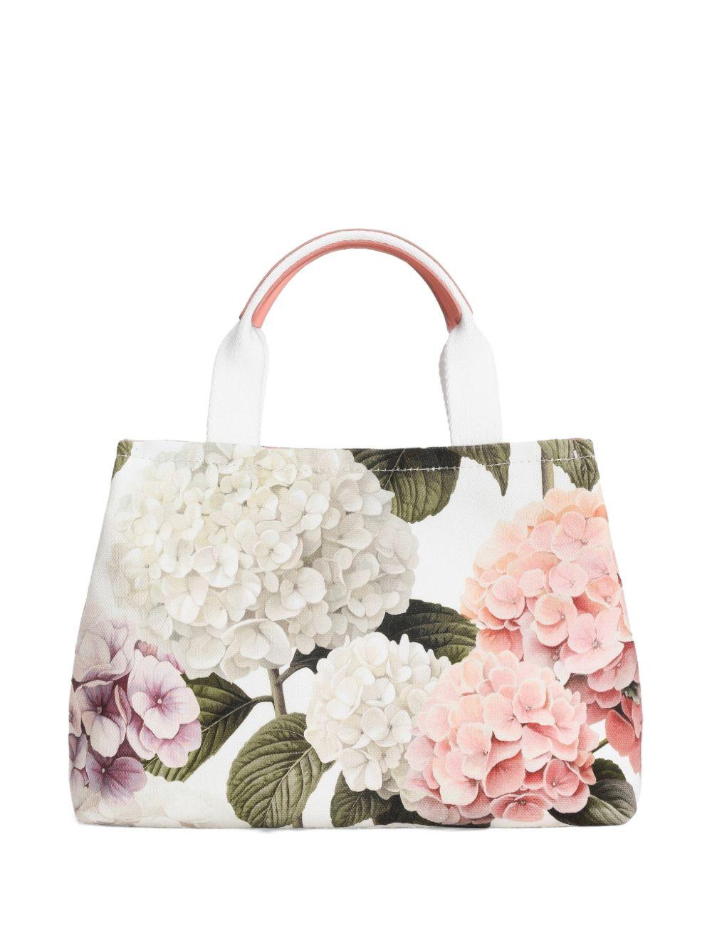 Borsa shopper per bambina Dolce & Gabbana Kids bianca con stampa a fiori all-over EB0116 AS732 HA5XG DOLCE & GABBANA KIDS