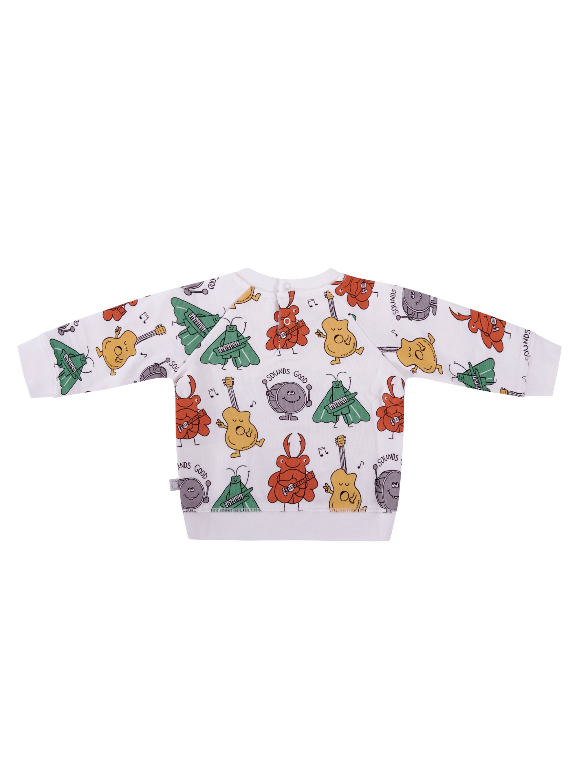 Felpa per neonato Stella McCartney Kids bianca con stampa elementi musicali TY4510 Z3562 101MC STELLA McCARTNEY KIDS