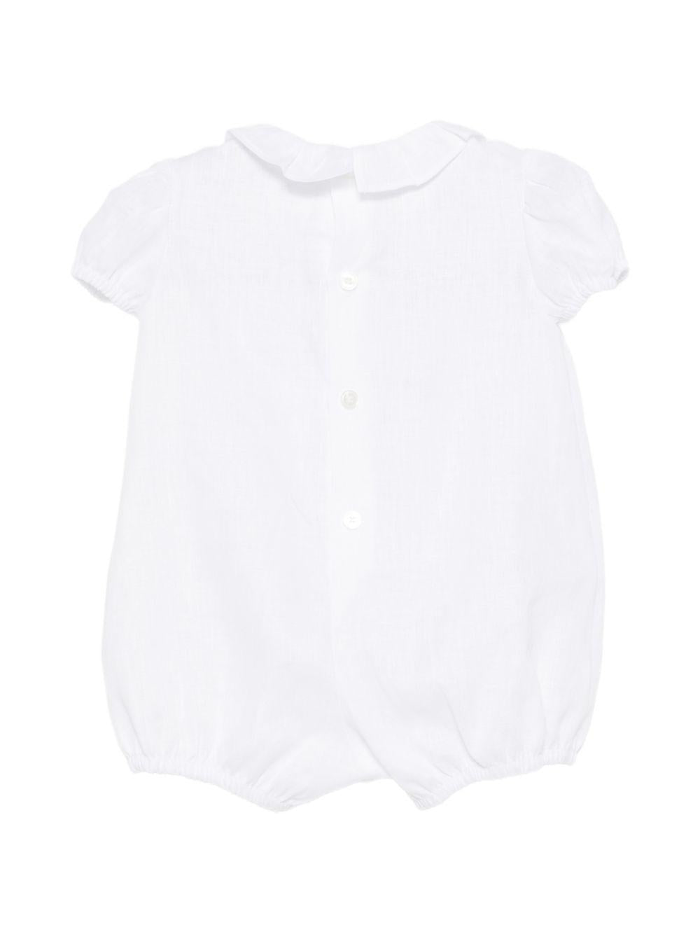 Tutina per neonati Il Gufo bianca con colletto a balze P26GPQ0005L0002 010 IL GUFO