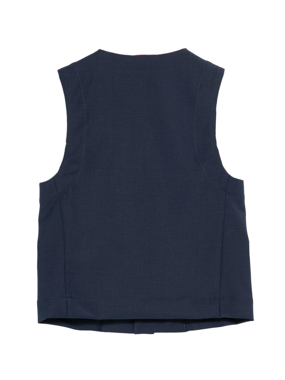 Gilet per bambino Fay Kids blu con scollo a V FY2Q12 I0315 620 FAY KIDS