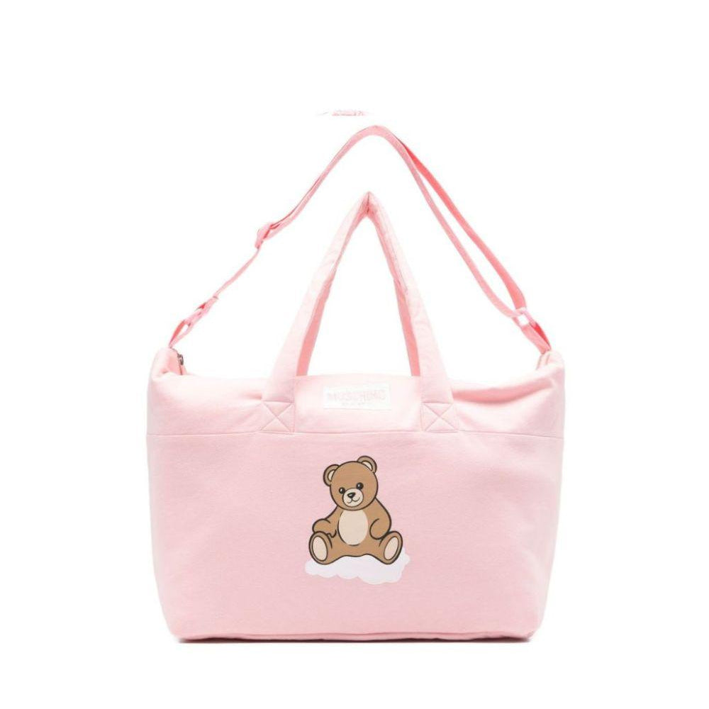 Borsa fasciatoio per neonato Moschino Kids rosa con applicazione orsetto MUX05TLCA19 50209 MOSCHINO KIDS