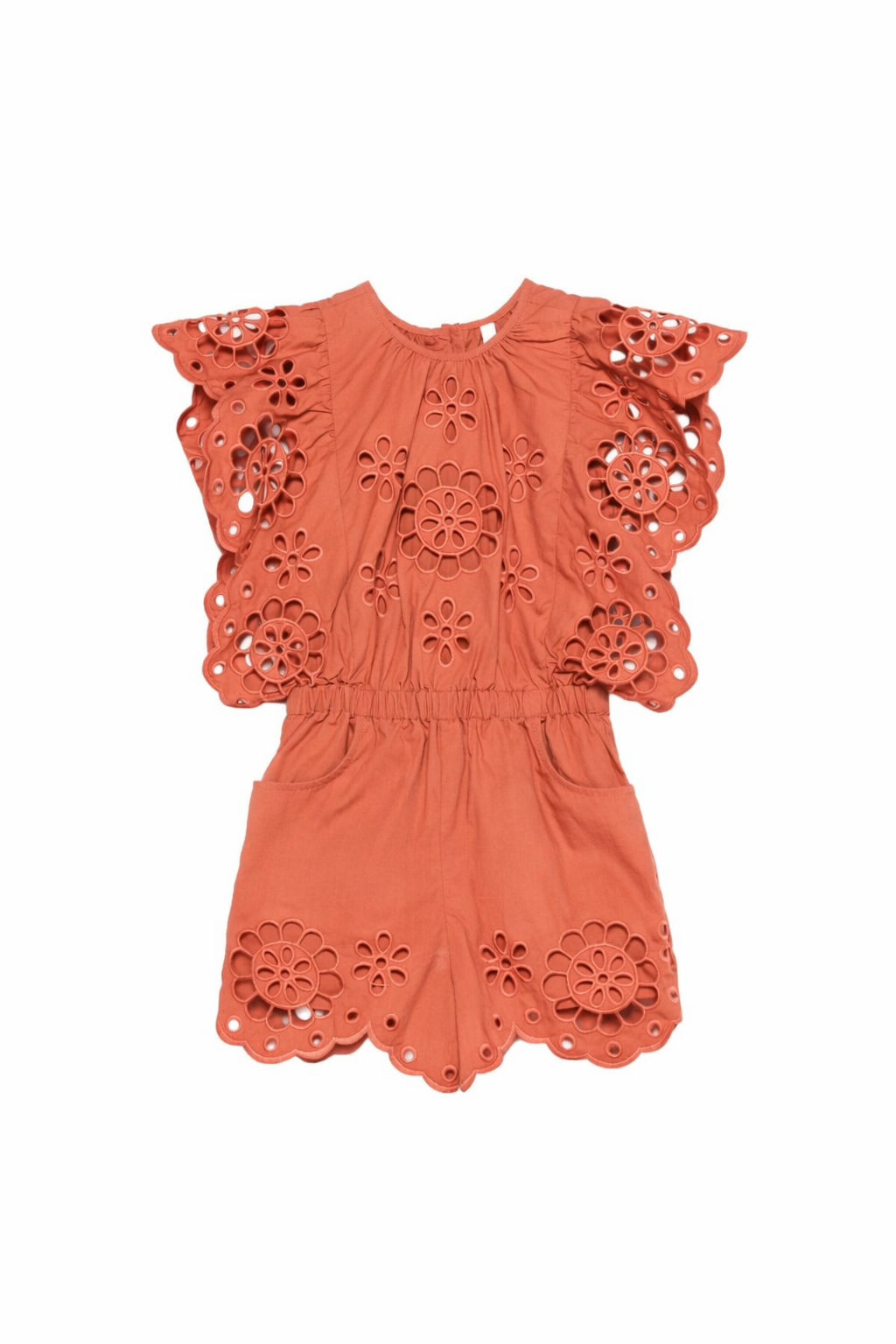 Tutina Awaken per bambina Zimmermann Kids arancione con dettagli smerlati 5920YR S261 ZIMMERMANN KIDS