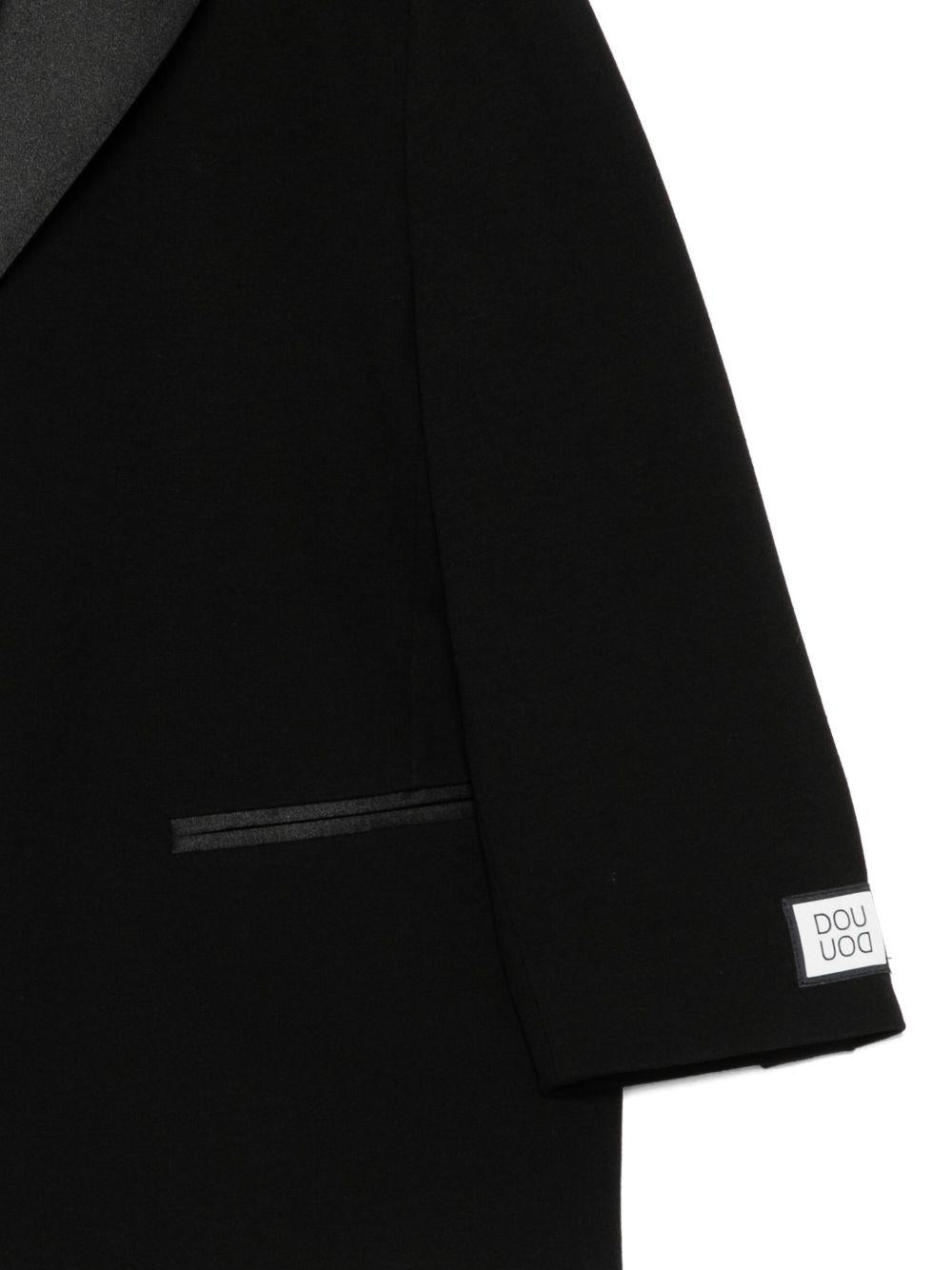 Blazer per bambina Douuod Kids nero a tre bottoni con revers classici DX2A34 J0371 930 DOUUOD