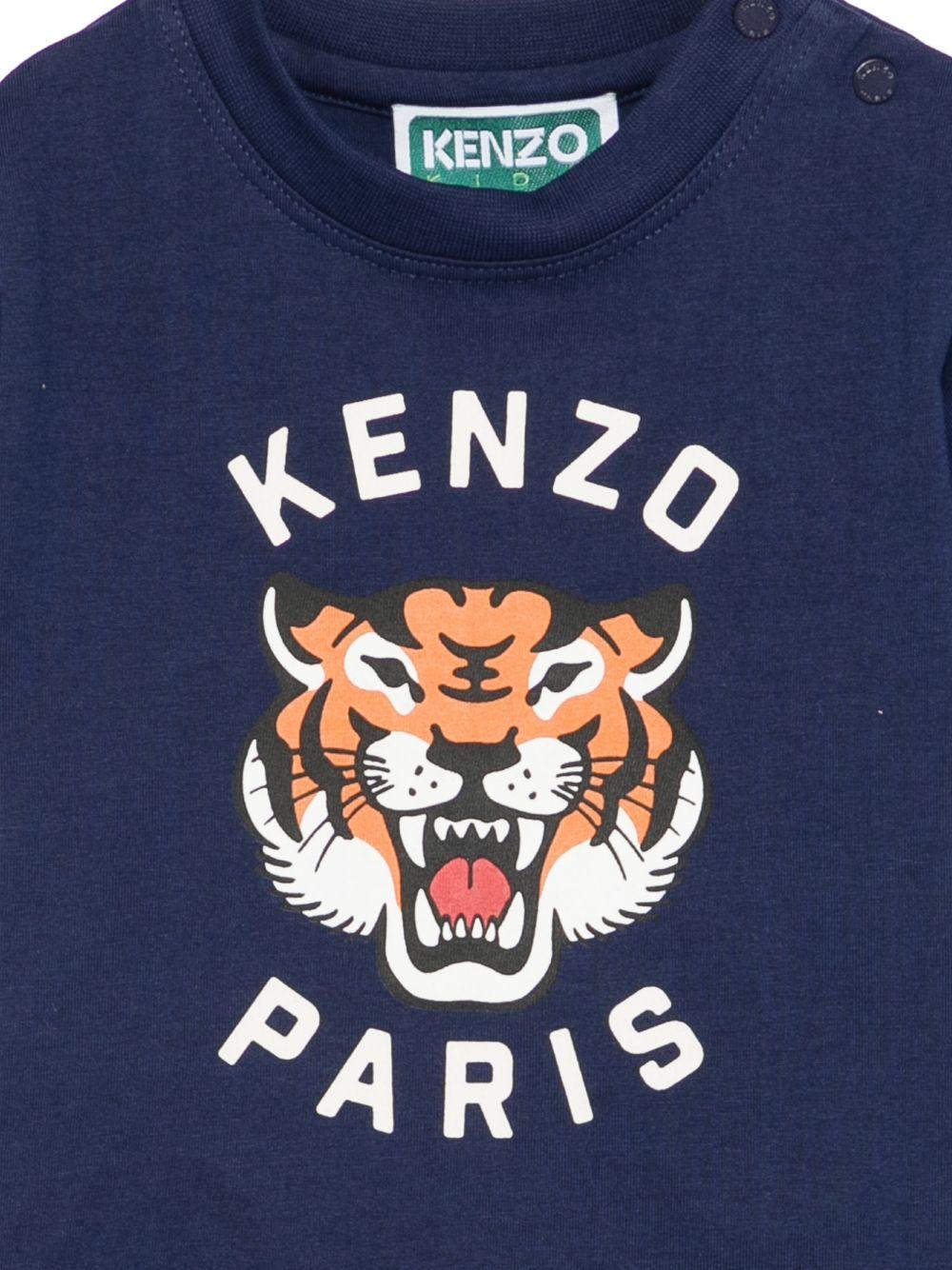 T-shirt per neonato Kenzo Kids blu con stampa grafica sul davanti K61718 84N KENZO KIDS