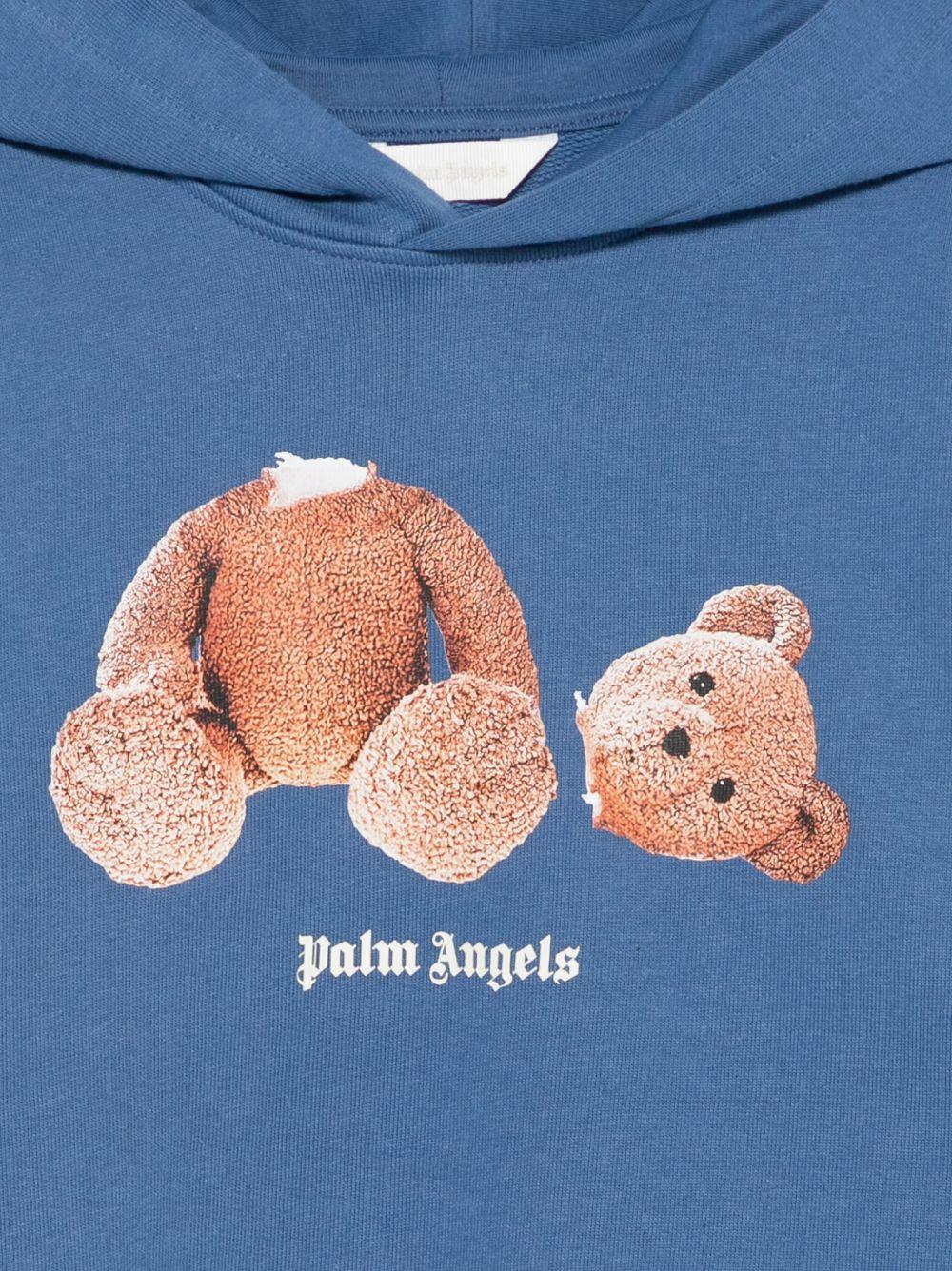 Felpa per bambino Palm Angels Kids blu con stampa grafica PBBB012S26FLE001 060 PALM ANGELS KIDS