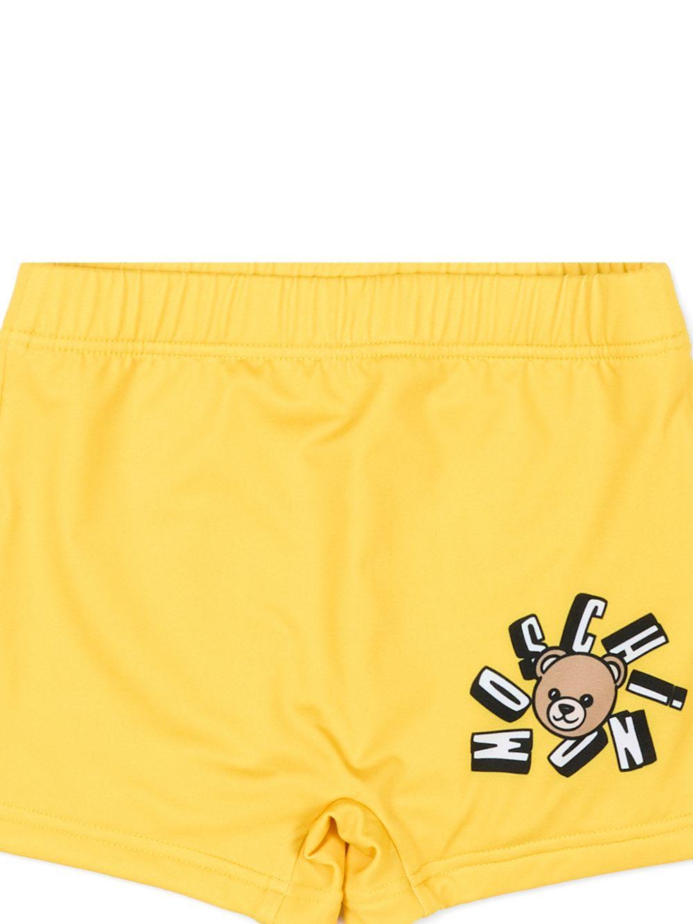 Costume per neonato Moschino Kids giallo con stampa Teddy MXL006LKA11 50577 MOSCHINO KIDS