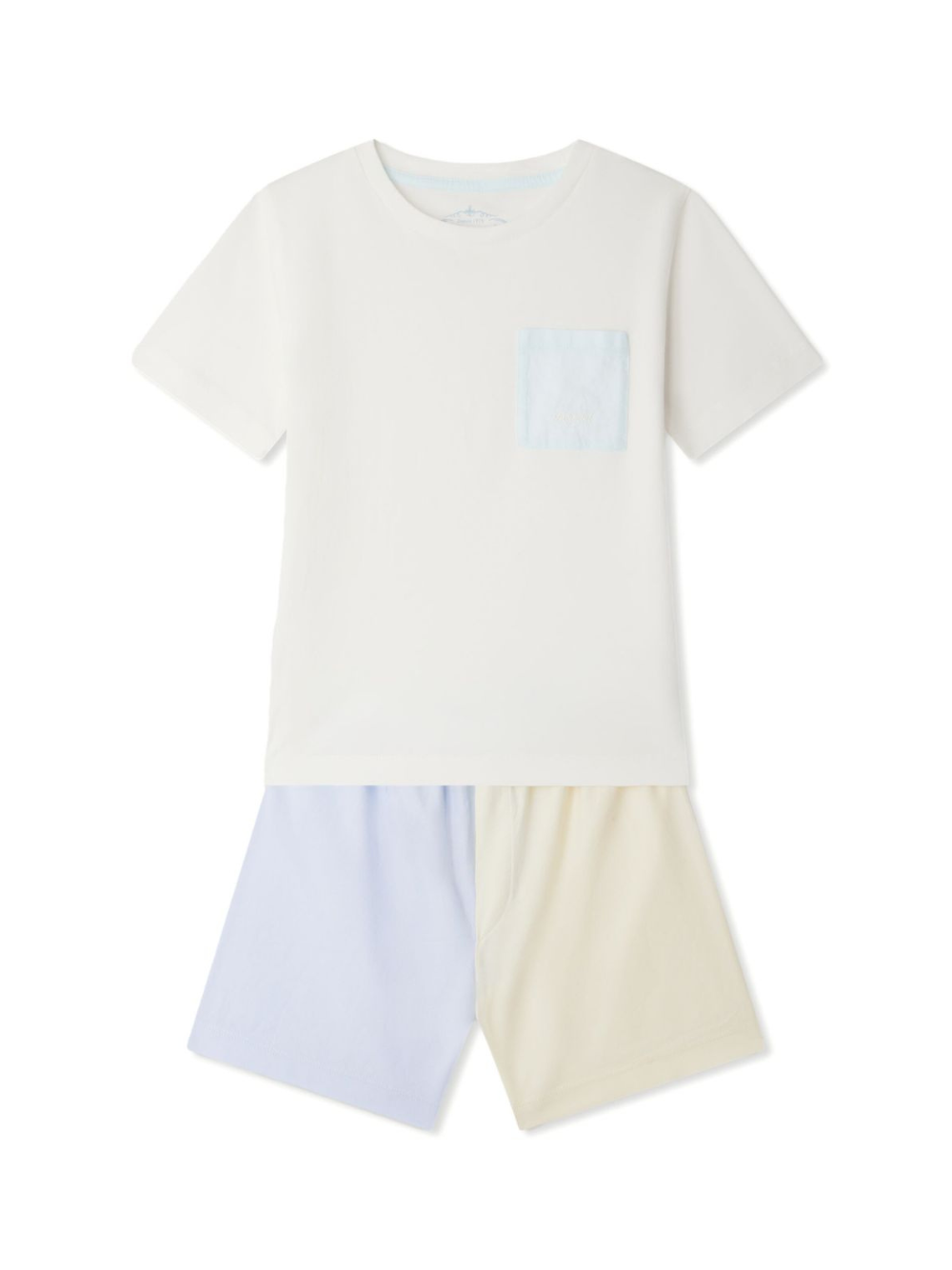 Shorts pigiama per bambino Bonpoint Etin bianco con design color-block S05BNIW00002 910 BONPOINT KIDS