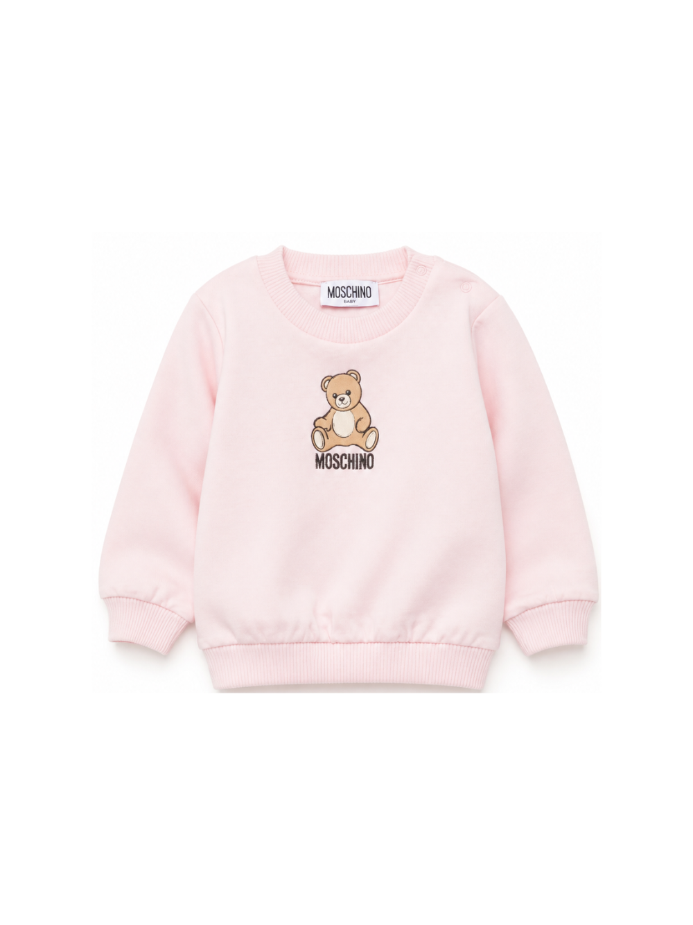Felpa per neonata Moschino Kids rosa con motivo Teddy Bear MUF06ILCA40 50209 MOSCHINO KIDS