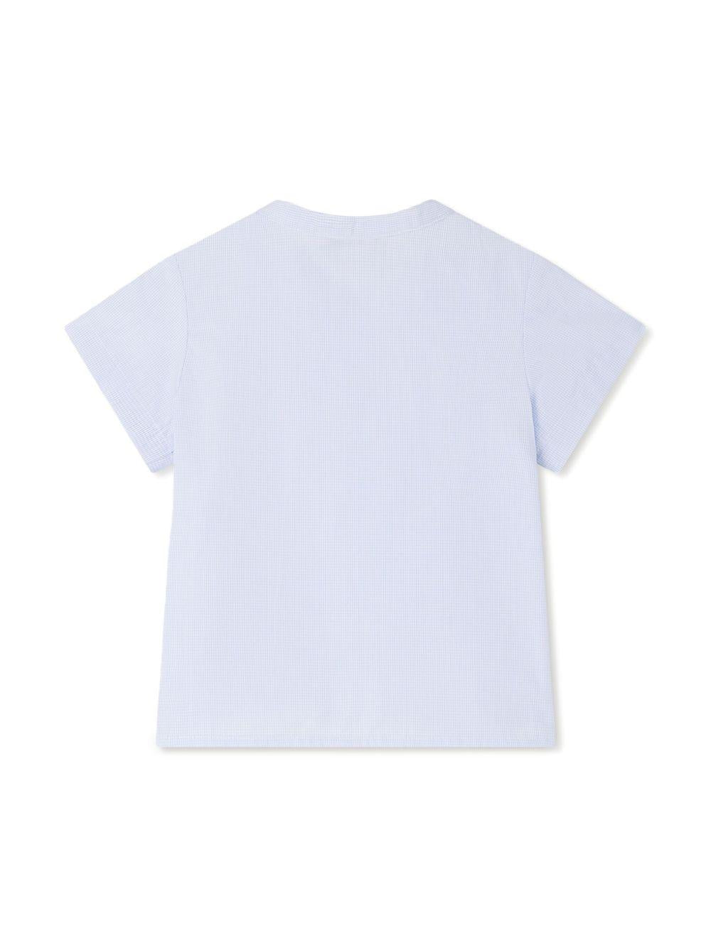 T-shirt Cesari per neonato Bonpoint azzurro con scollo rotondo S05YSHW00014 315 BONPOINT