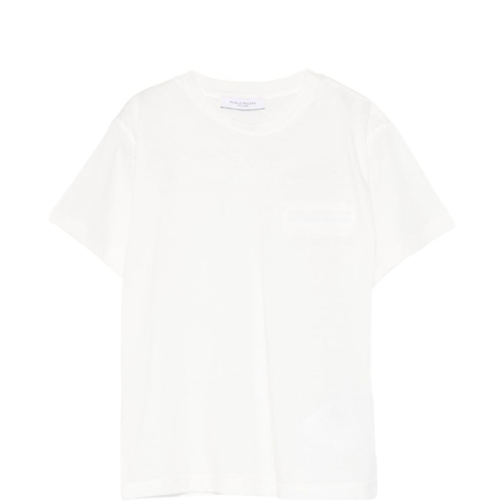T-shirt per bambino Paolo Pecora Kids bianco con taschino PP4213 GESSO PAOLO PECORA KIDS