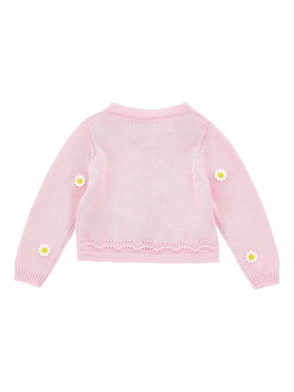 Cardigan per neonata Monnalisa rosa con decorazione con margherite 39G800 7040 0090 MONNALISA KIDS