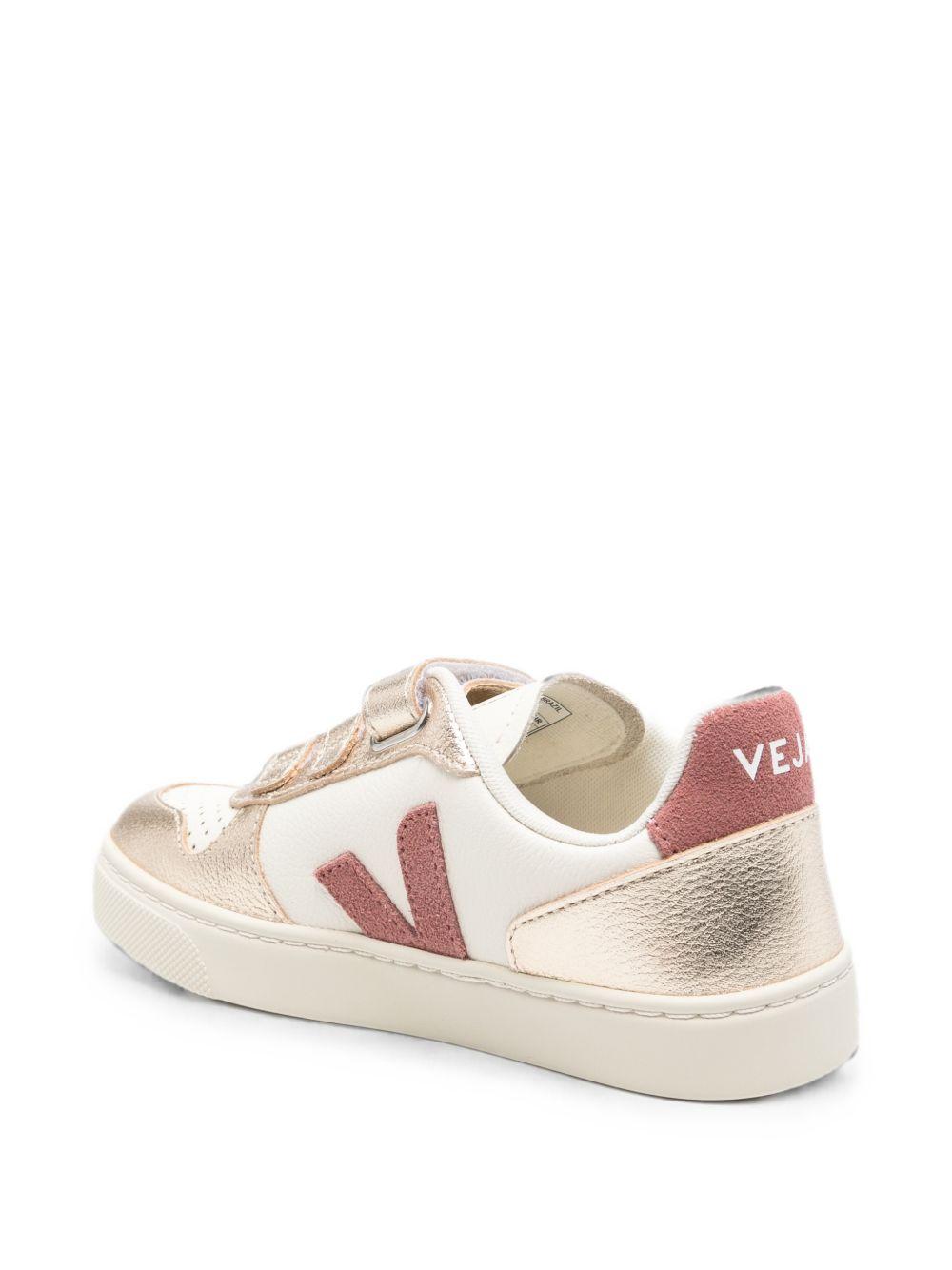 Sneakers per bambina Veja Kids bianche con effetto metallizzato CV0521769 PURE DRIED PETALE PLATINE VEJA KIDS