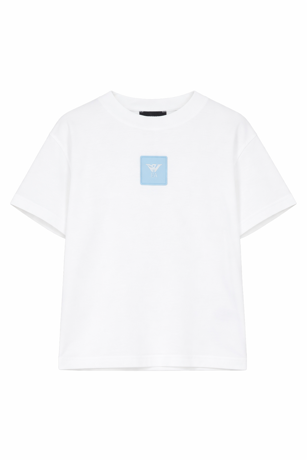 T-shirt per bambino Emporio Armani Kids bianca con patch logo EB001624 AF10127 U0003 EMPORIO ARMANI KIDS