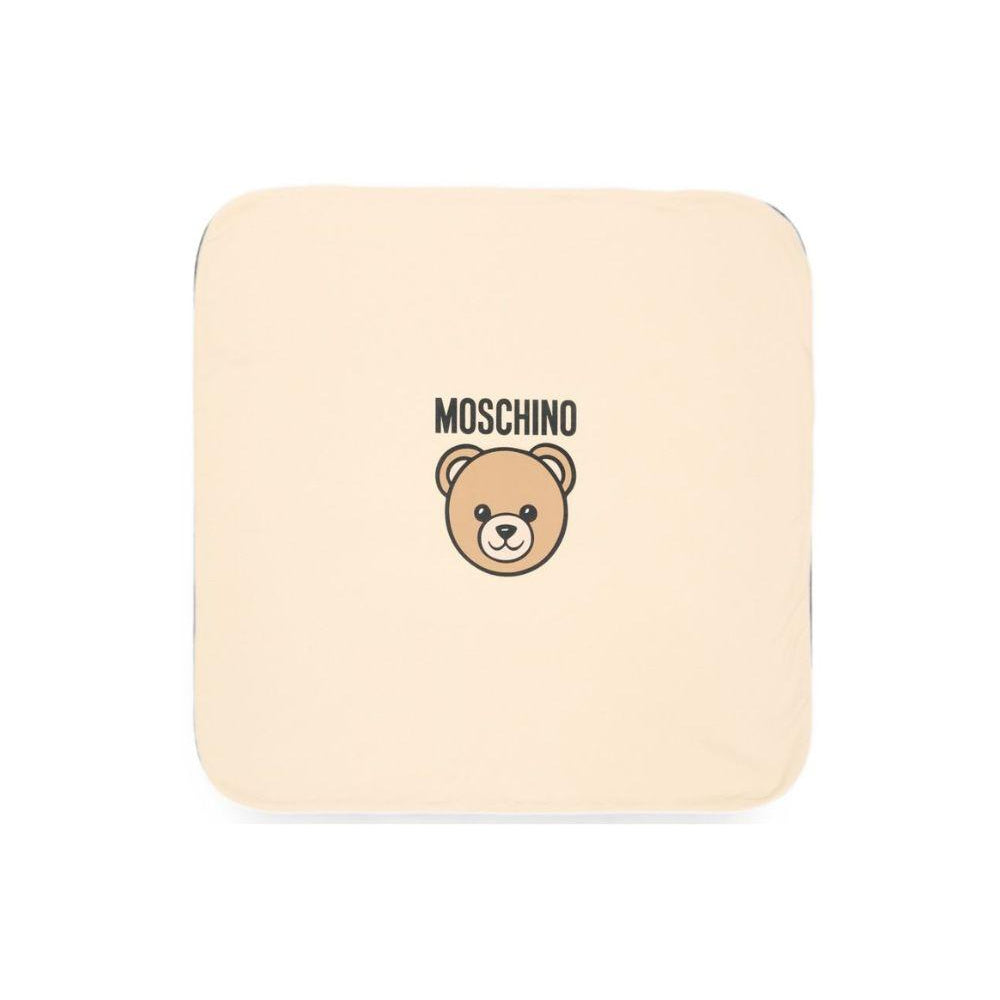 Coperta per neonati Moschino Kids beige con dettaglio Teddy Bear MUB00OLCA40 20404 MOSCHINO KIDS