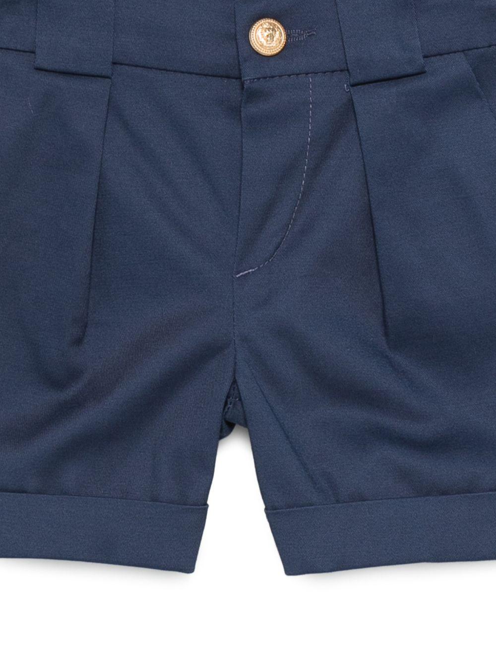 Shorts per neonato Balmain Kids blu con passanti per cintura BY6679 G0197 620 BALMAIN KIDS