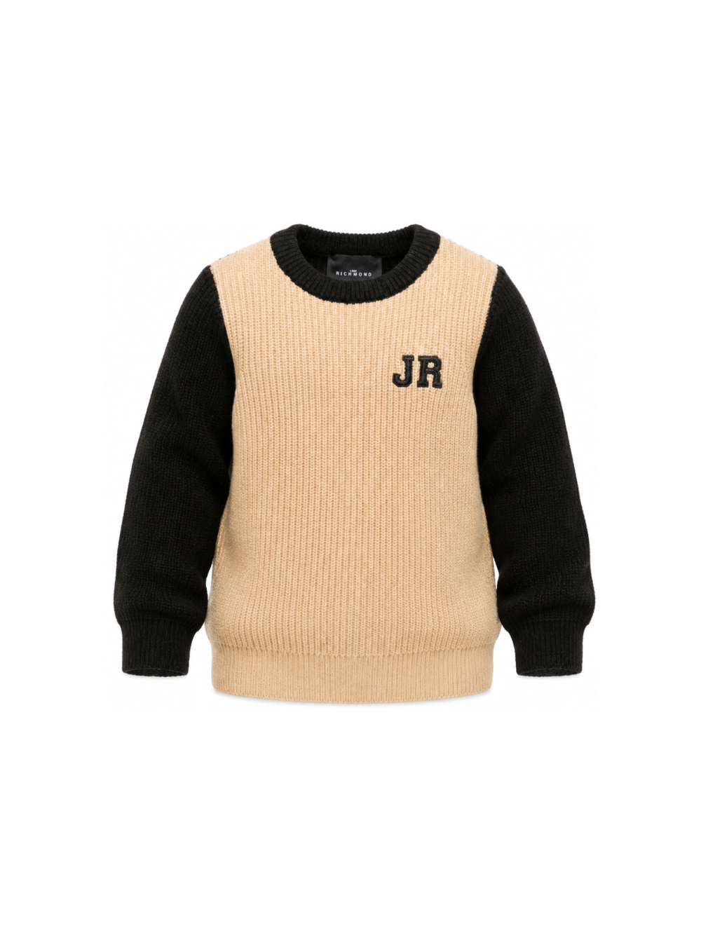 Maglione per bambino John Richmond Junior beige con finiture a coste RBA26092MA KHAKI JOHN RICHMOND KIDS