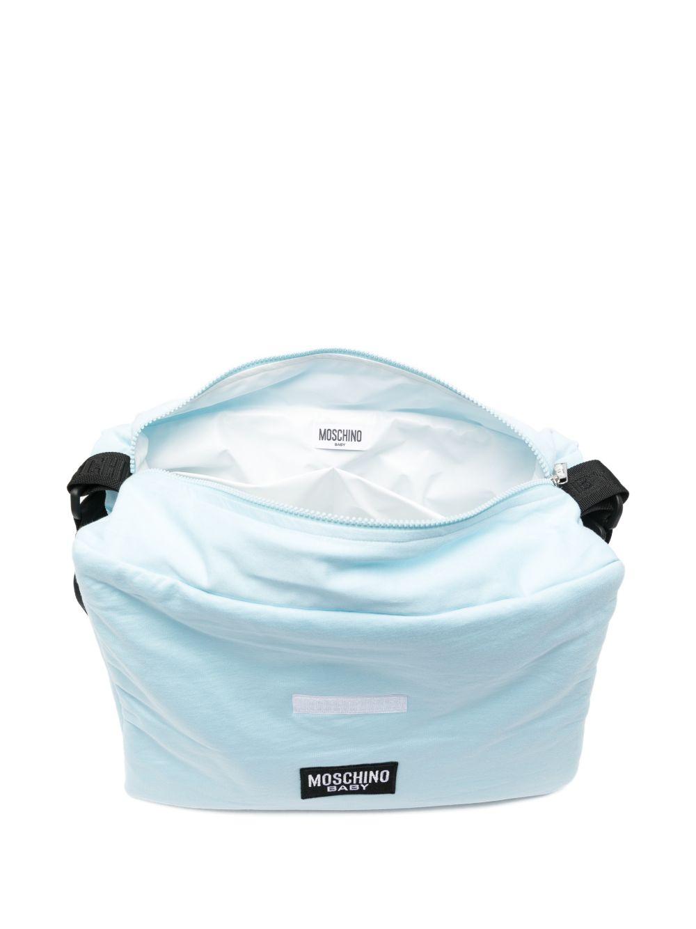 Borsa per neonato Moschino Kids azzurro con stampa Teddy Bear MUX05VLCA19 40304 MOSCHINO KIDS