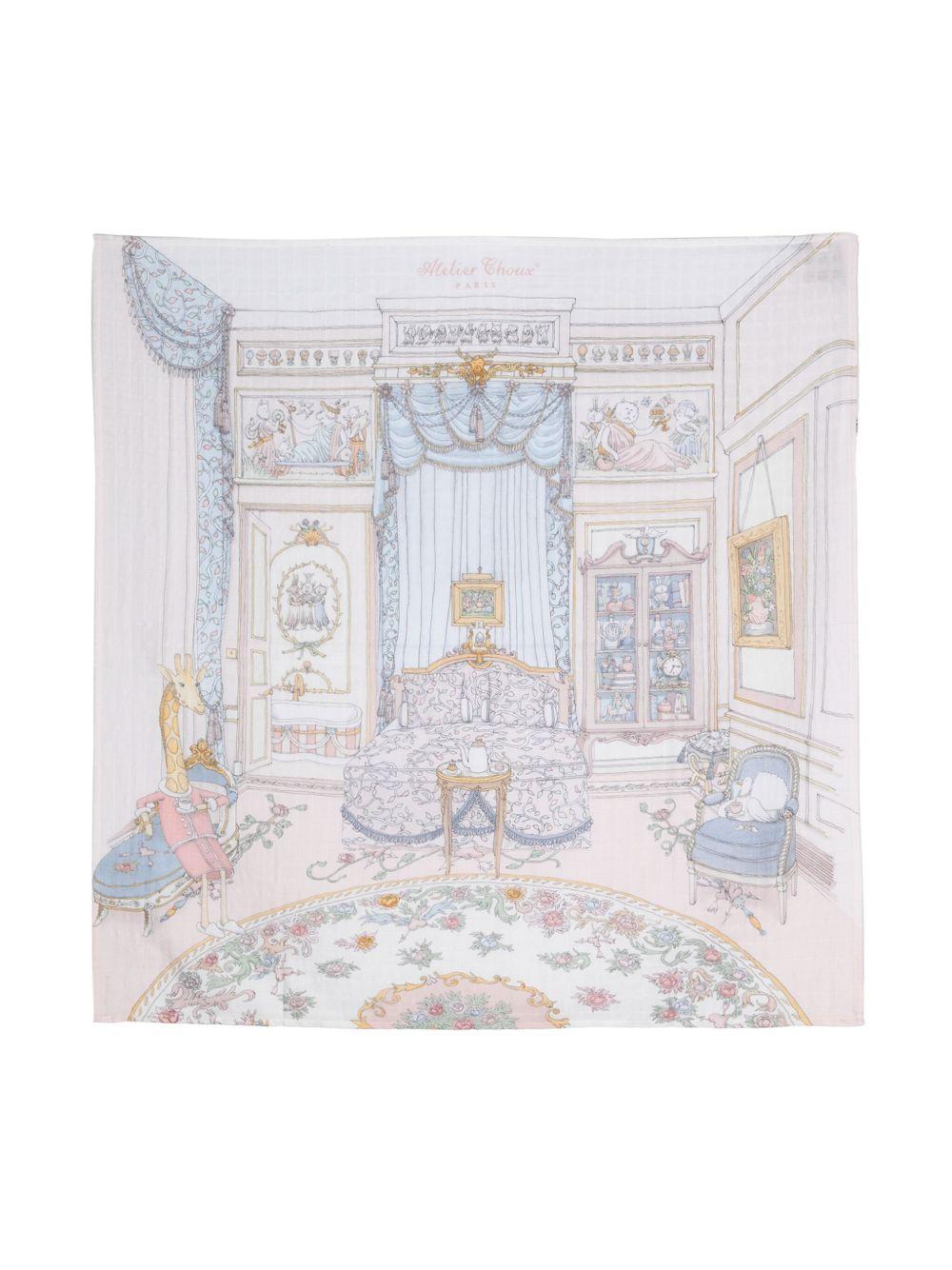 Coperta per neonati Atelier Choux multicolore con stampa French Bedroom CA-CQ-FRB N-U ATELIER CHOUX PARIS KIDS