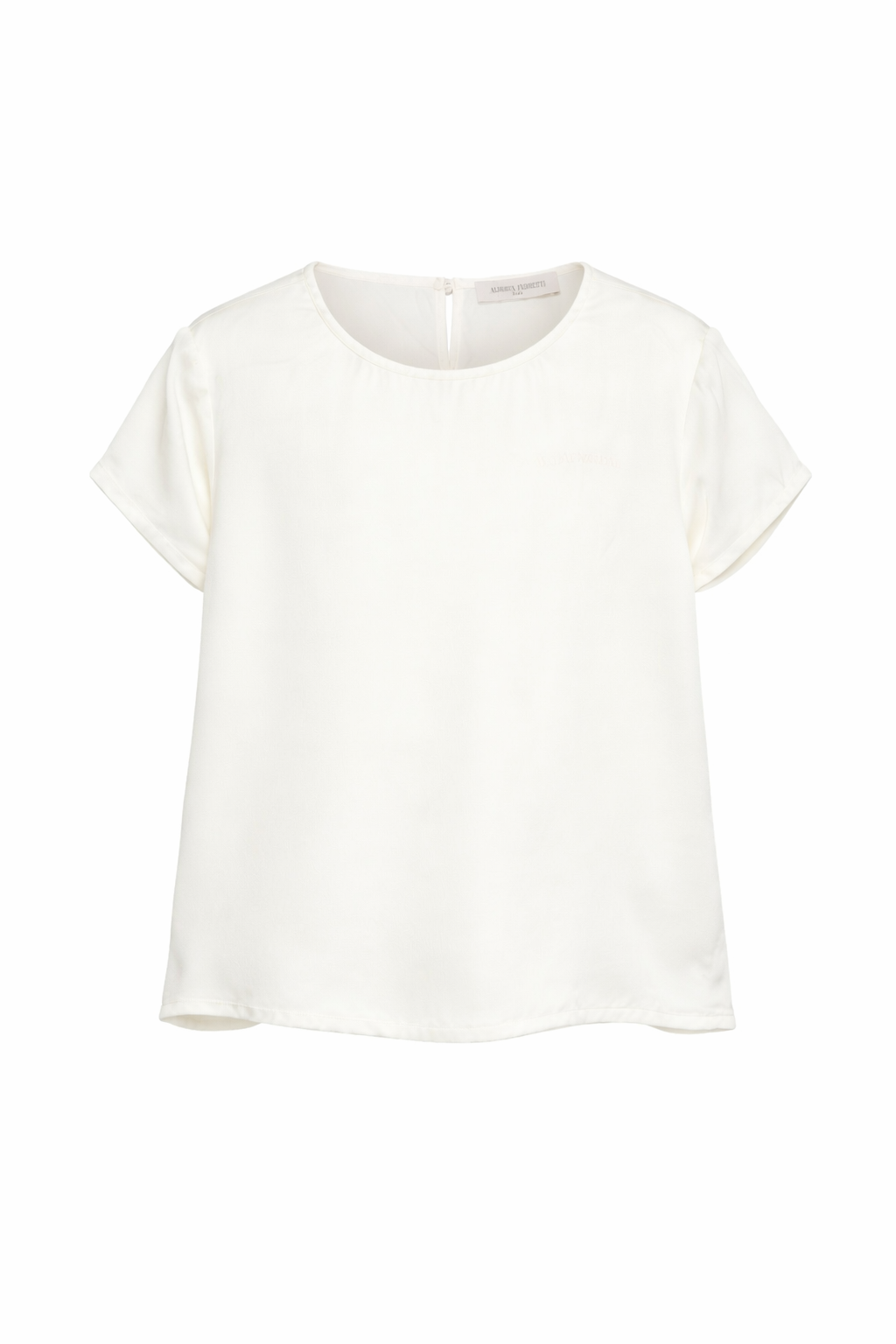 T-shirt per bambina Alberta Ferretti Kids bianca con logo ricamato sul davanti R1G603 7142 0035 ALBERTA FERRETTI KIDS