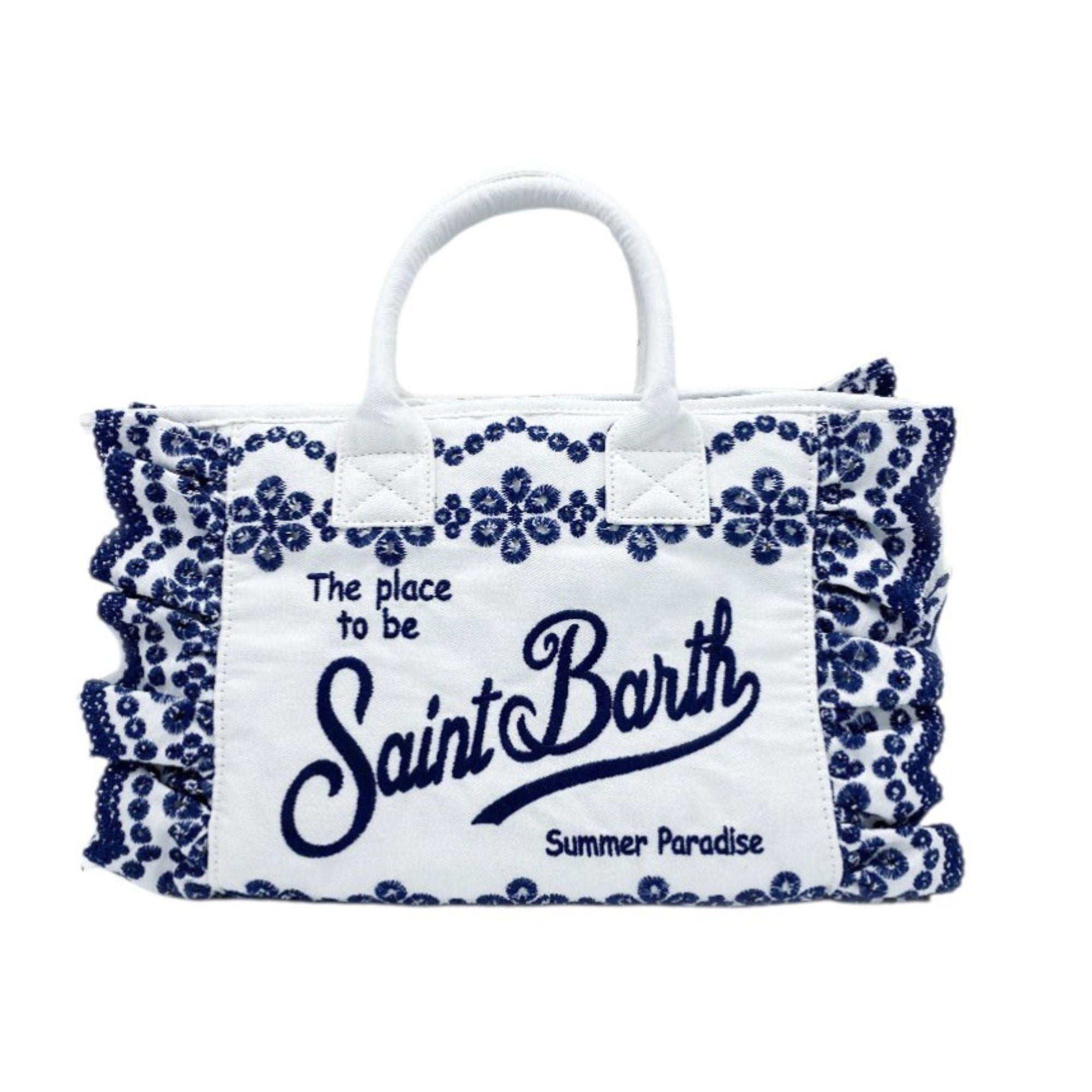 Borsa Colette MC2 Saint Barth bianca con dettagli ricamati COL0027 02534L MC2 ST. BARTH KIDS