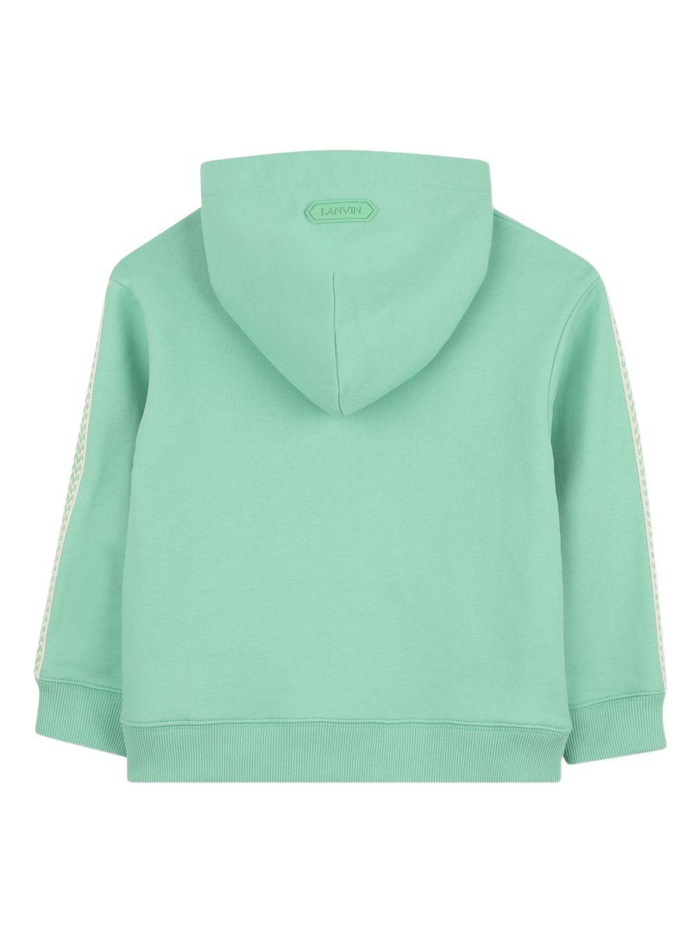 Felpa per bambino Lanvin Enfant verde con cappuccio N30349 68N LANVIN KIDS