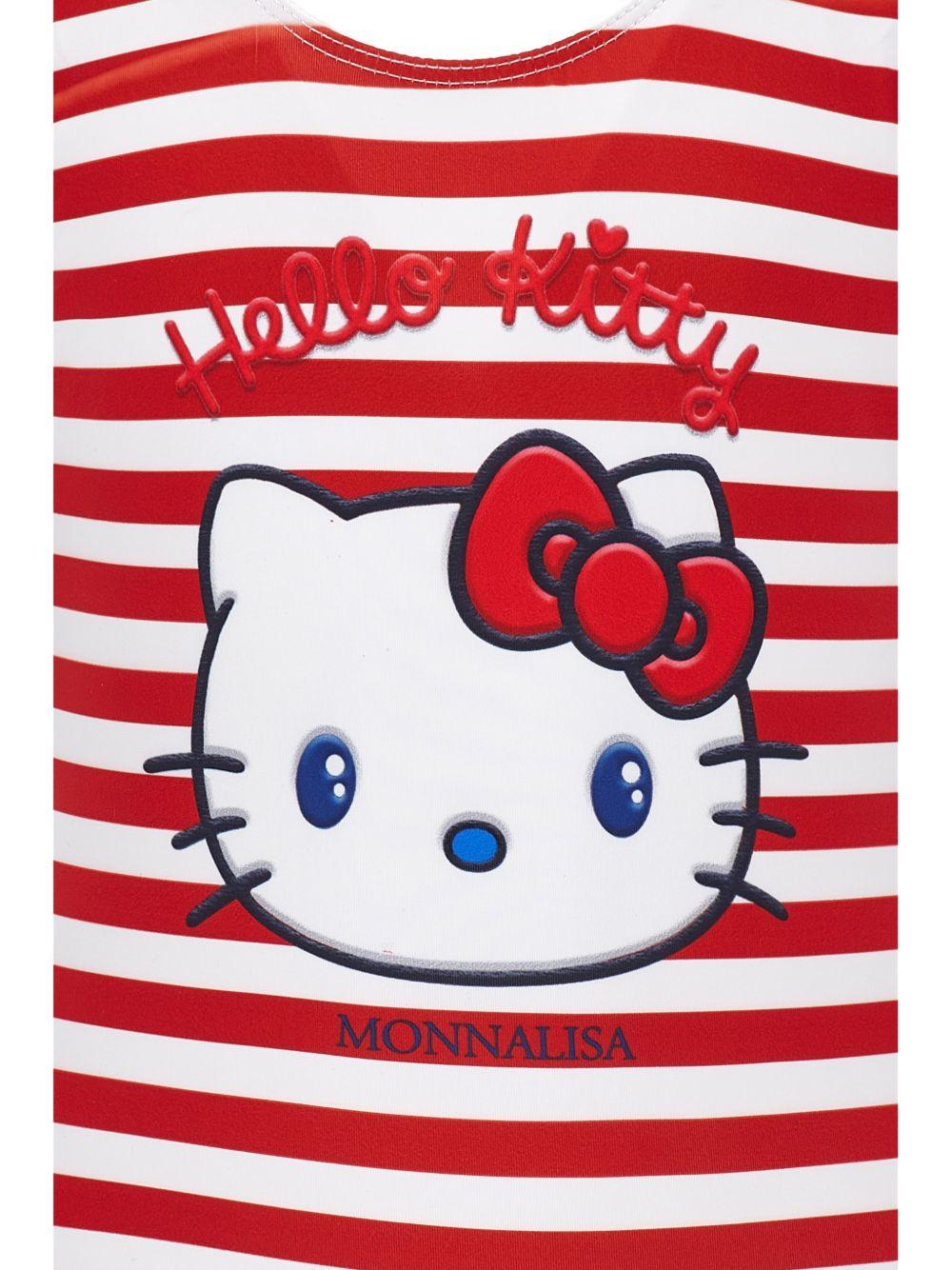 Costume intero per bambina Monnalisa x Sanrio Hello Kitty bianco e rosso a righe 19G001 7050 4499 MONNALISA KIDS
