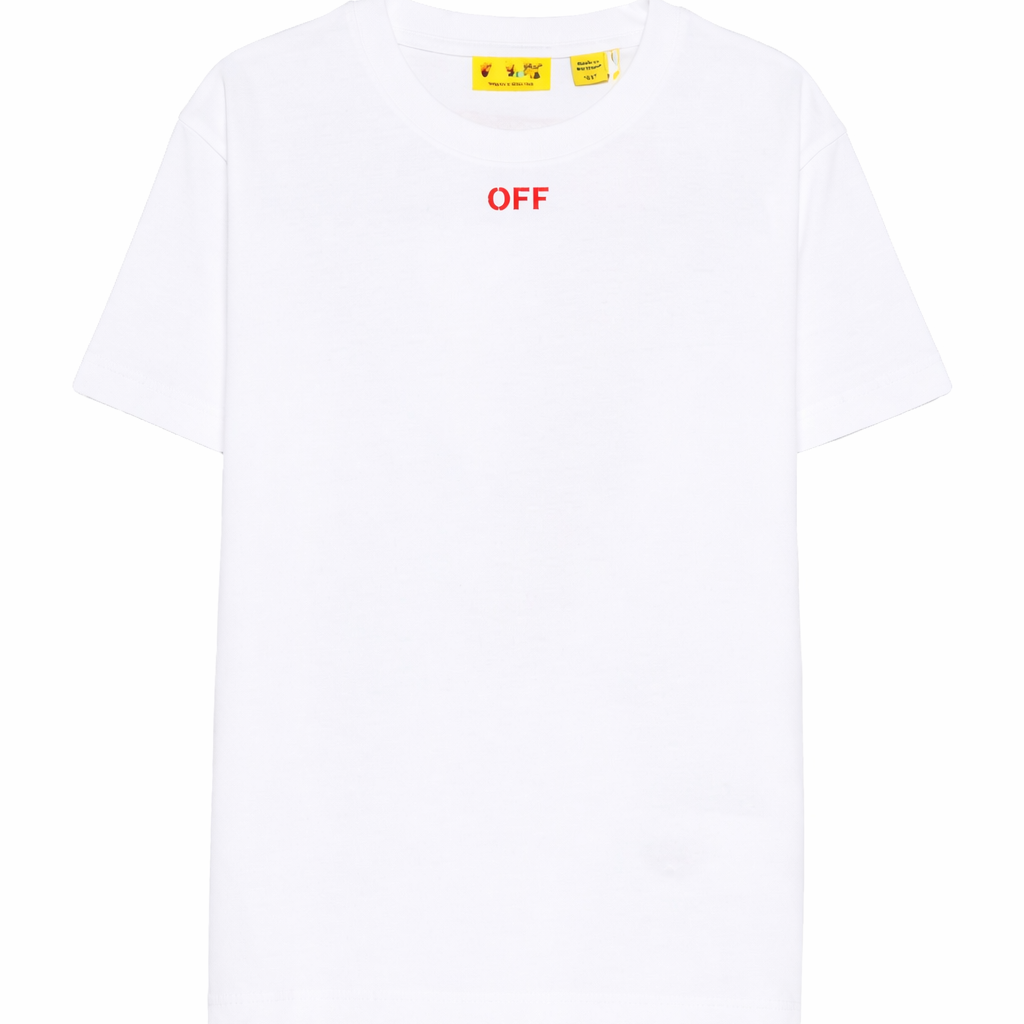 T-shirt per bambino Off-White Kids bianca con stampa grafica sul retro 44BAA002S26J006 110 OFF WHITE KIDS