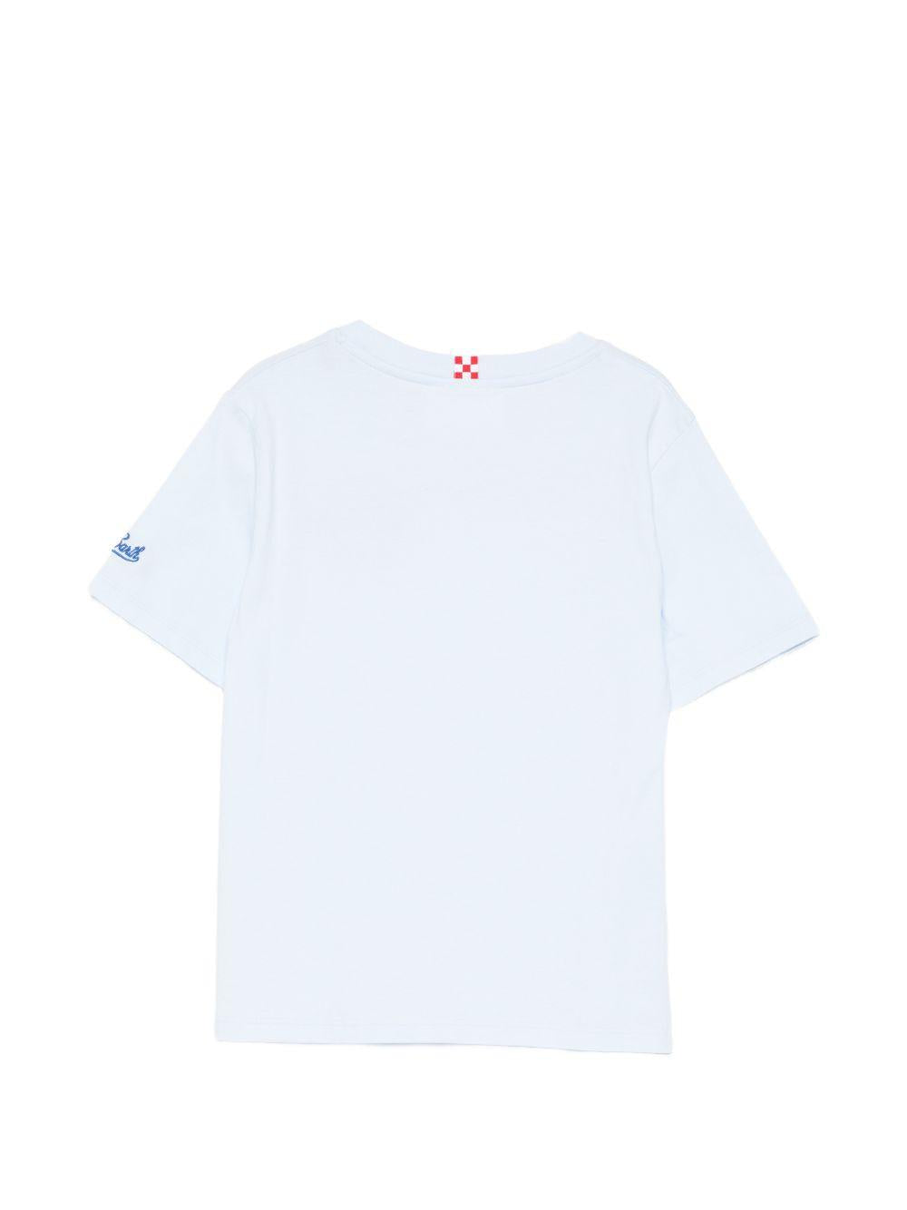 T-shirt per bambino MC2 Saint Barth Kids azzurra con dettaglio ricamato sul davanti POT0002 03321L MC2 ST. BARTH KIDS