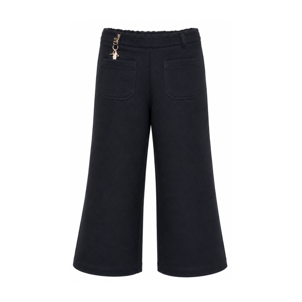 Pantaloni per bambina Chloè Kids blu navy con dettaglio lucchetto C21264 859 CHLOE' KIDS