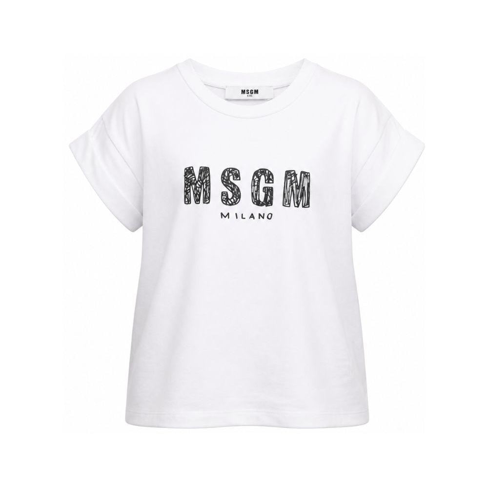 T-shirt per bambina MSGM Kids bianca con stampa logo S6MSJGTH070 001 MSGM KIDS