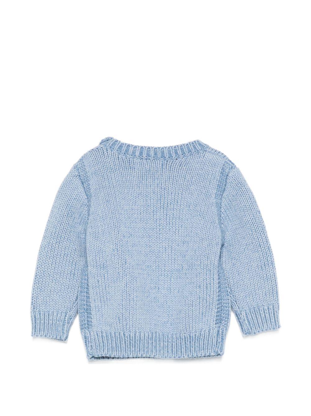 Maglione per neonato Polo Ralph Lauren Kids azzurro con bandiera ad intarsio 320A12207 001 Ralph Lauren kids