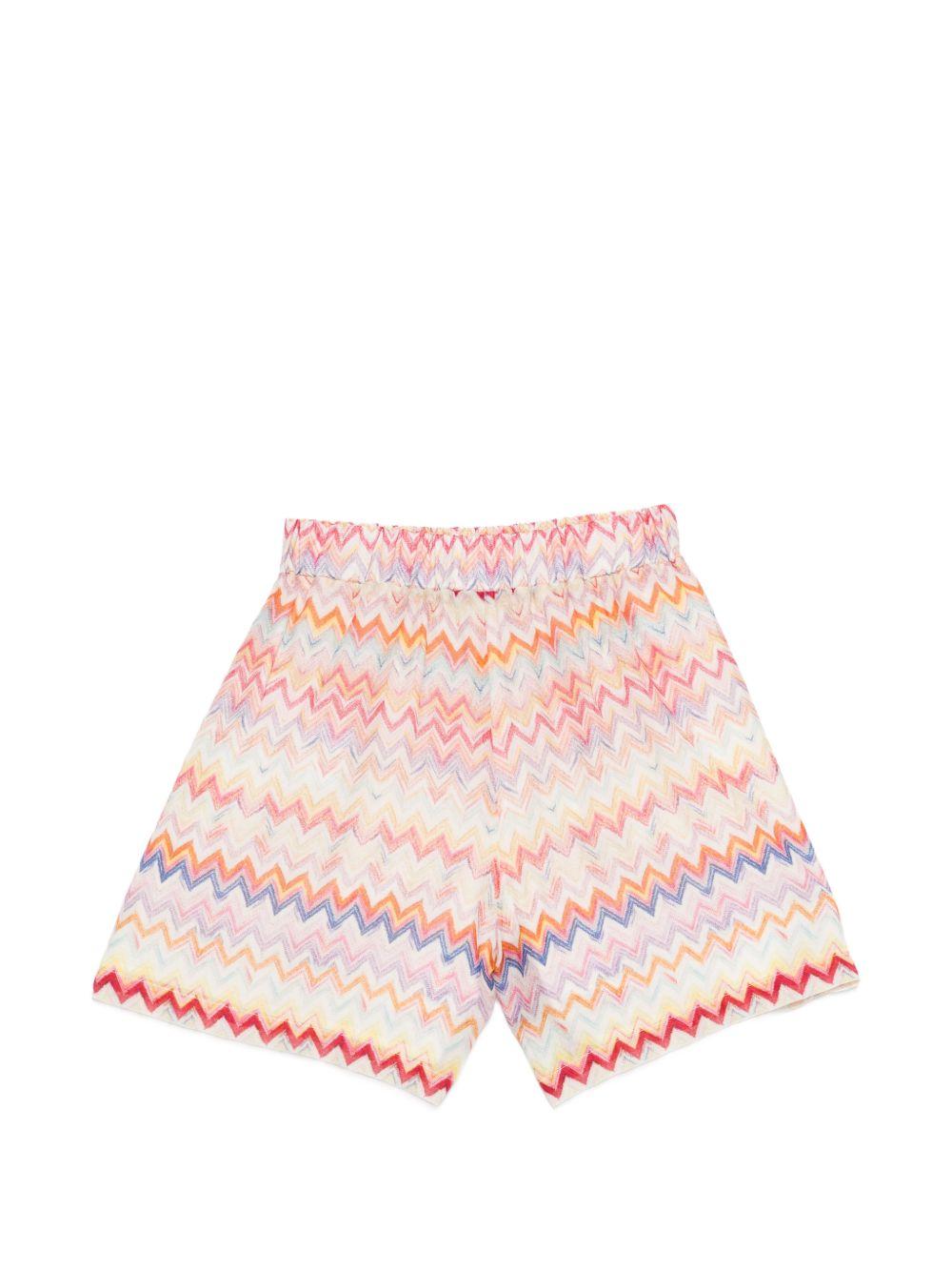 Shorts per bambina Missoni Kids multicolore con motivo a zig zag MY6C39 K0286 999 MISSONI KIDS