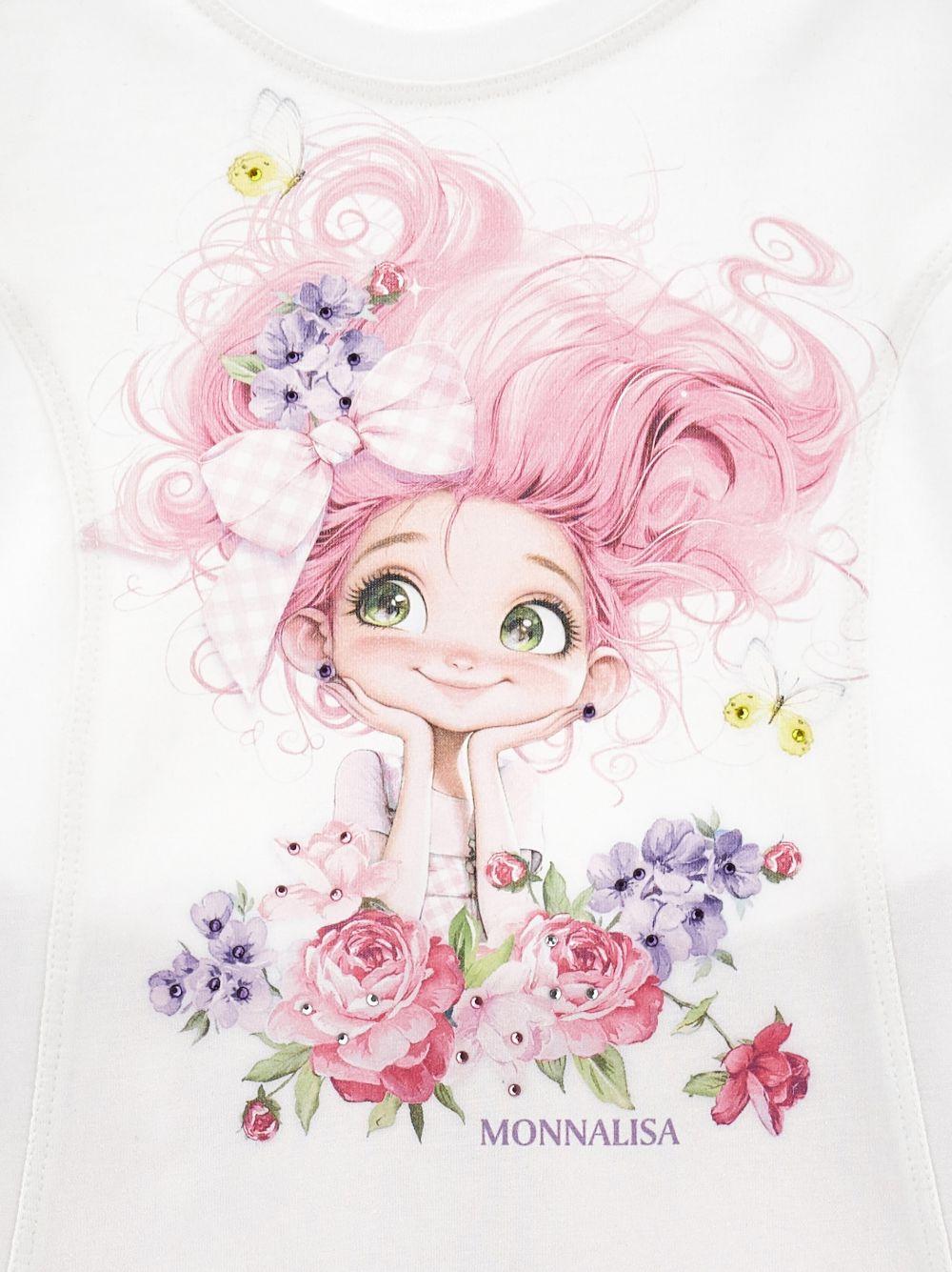 Set t-shirt e pantaloni per bambina Monnalisa Gingham a fiori 19G500 7001 9990 MONNALISA KIDS
