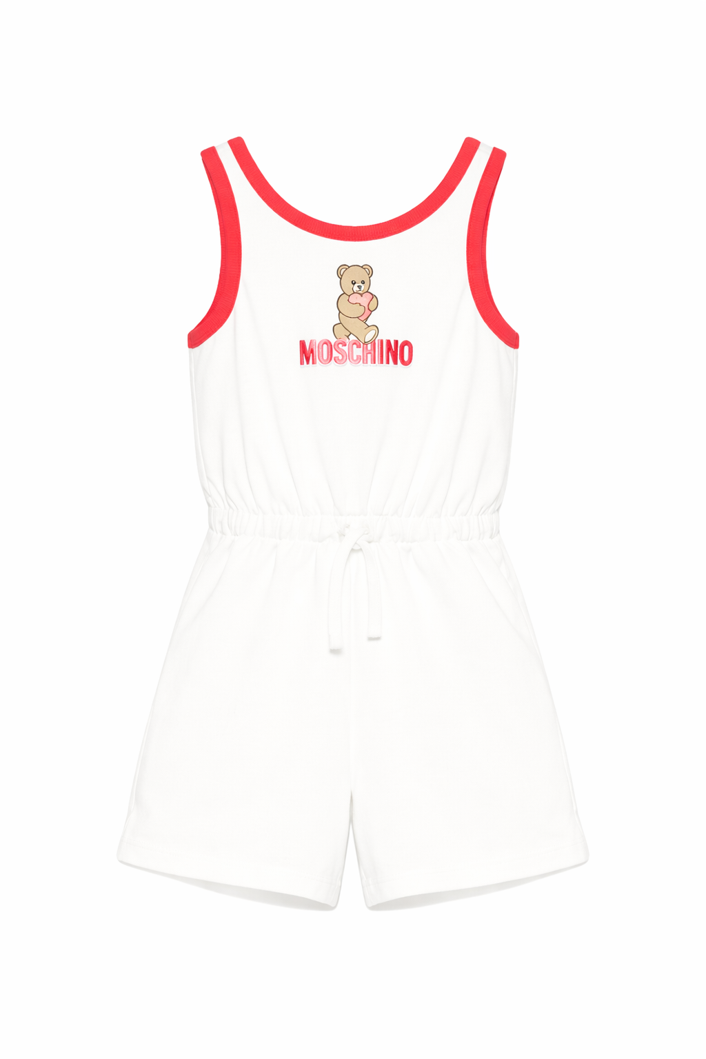 Tuta per bambina Moschino Kids bianca con vita elasticizzata HDT00KLAA51 10063 MOSCHINO KIDS