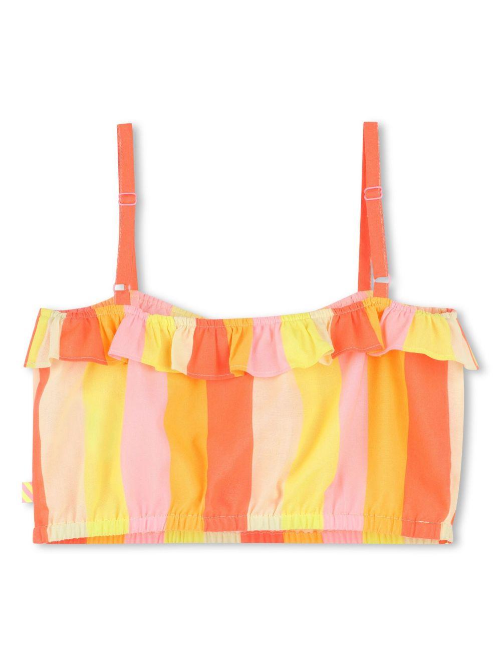 Top a righe per bambina Billieblush arancione con spalline regolabili U20943 599 BILLIEBLUSH