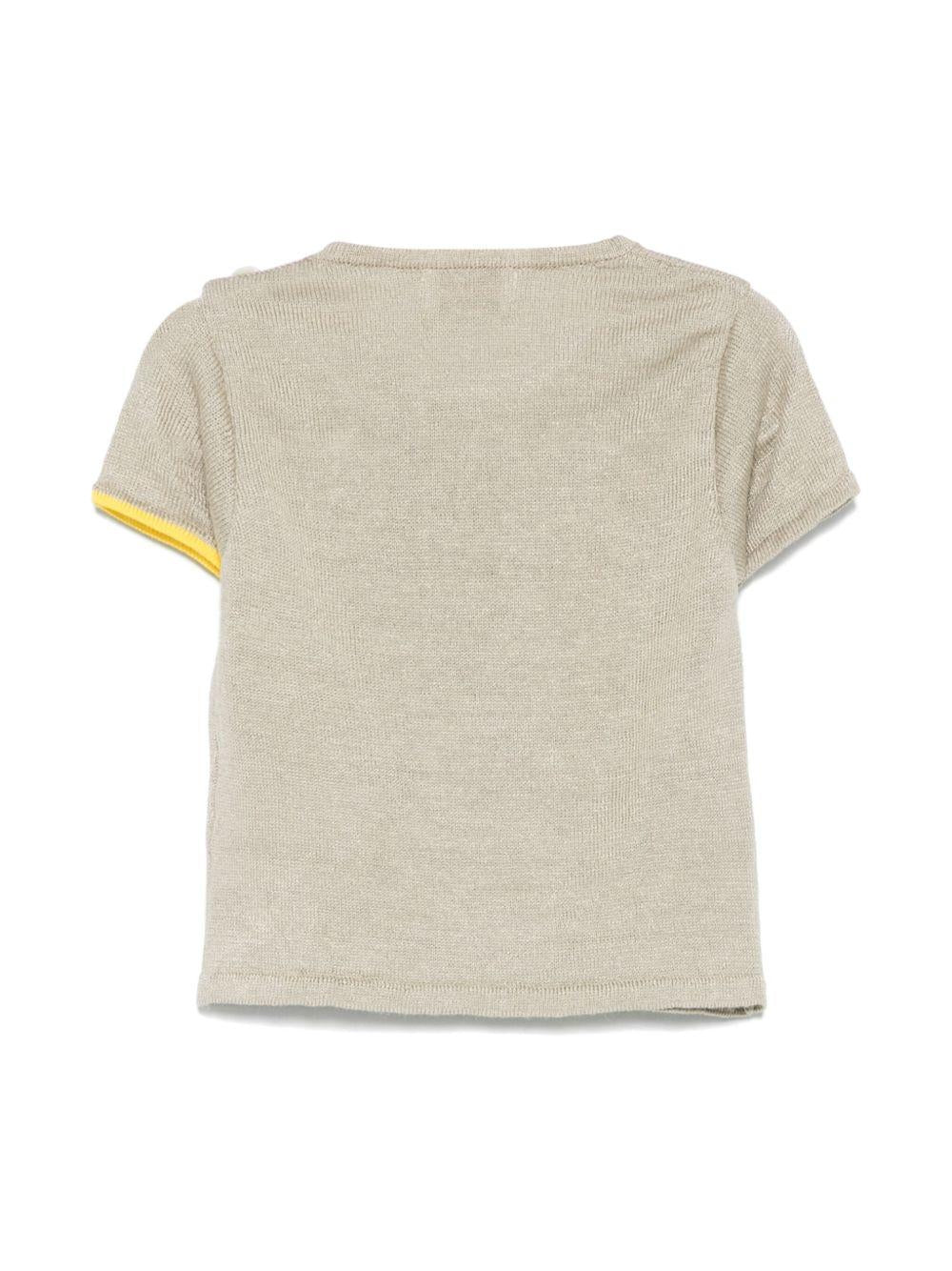 T-shirt per neonata Gensami kids grigio in maglia GIR01-B-SOFT GREY BEIGE GENSAMI