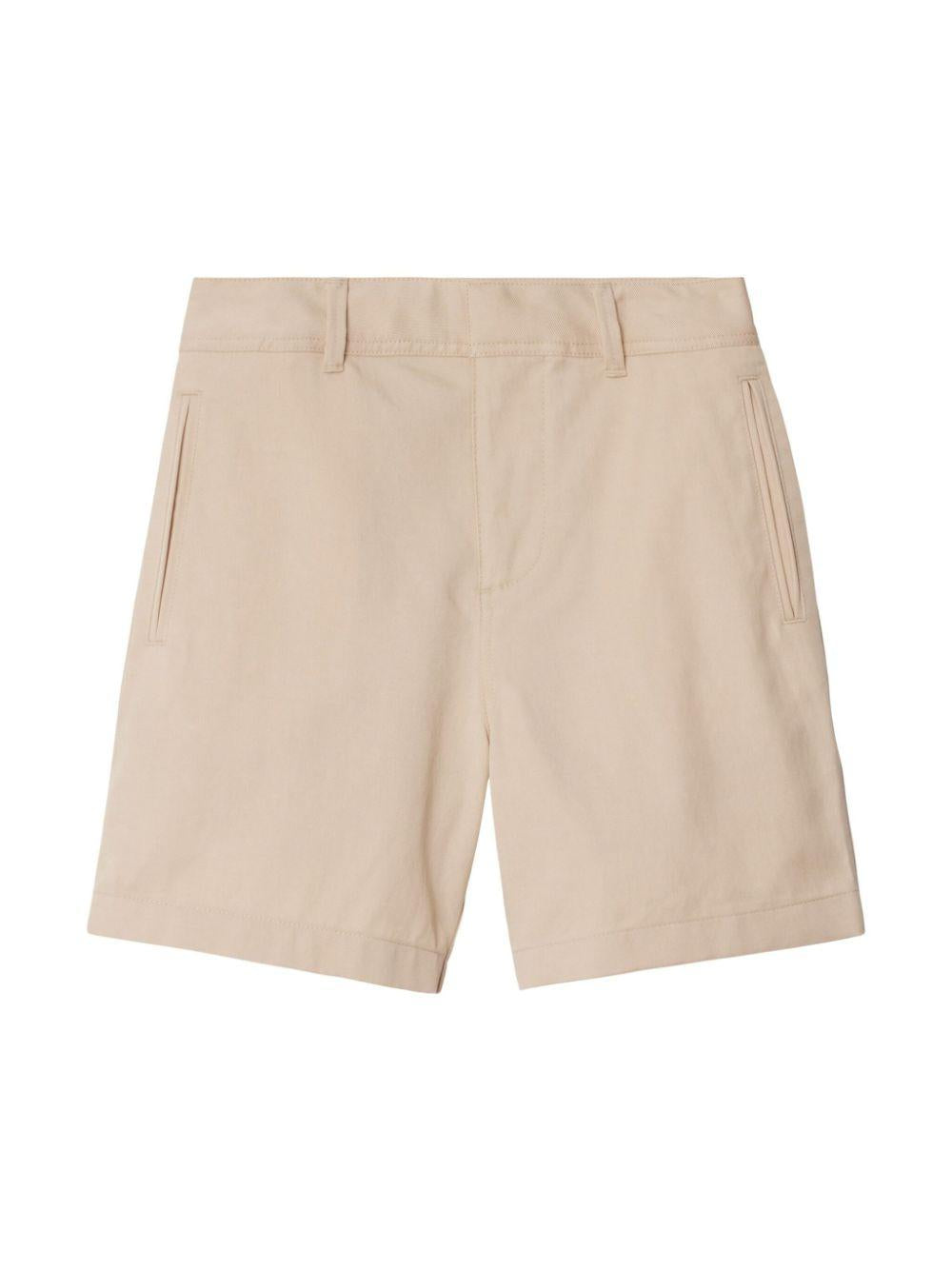Shorts per bambino Burberry Kids beige con motivo con ricamo Equestrian Knight sul retro 8092506 A2015 BURBERRY KIDS