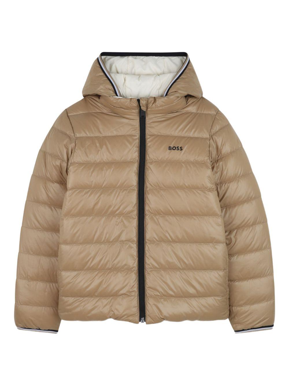 Giubbino per bambino Boss Kids beige con design reversibile J52398 21C BOSS KIDS