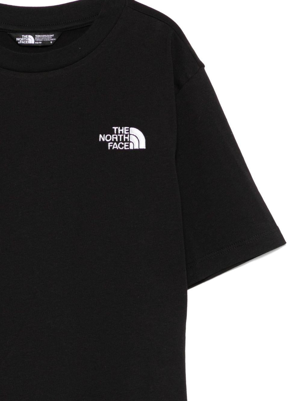 T-shirt per bambini The North Face Kids nera con logo sul petto NF0A87T4 JK31 THE NORTH FACE KIDS
