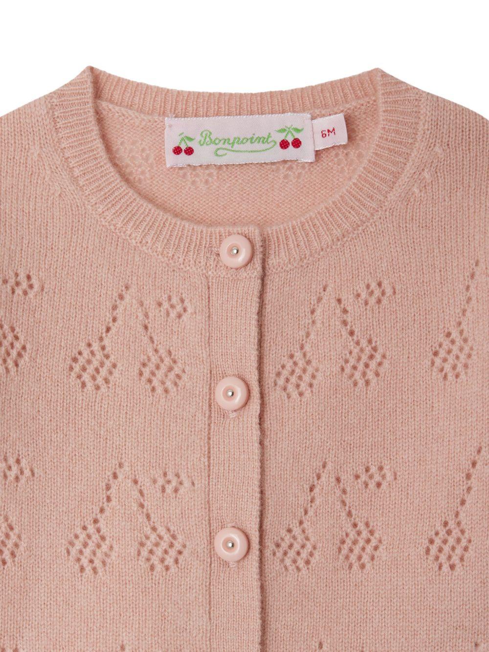 Cardigan per neonata Bonpoint rosa con bottoni W05XCAK00003 023 BONPOINT