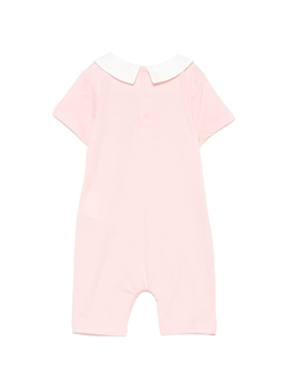 Tutina per neonata Moschino Kids rosa con stampa logo MMY03YLAA03 50209 MOSCHINO KIDS