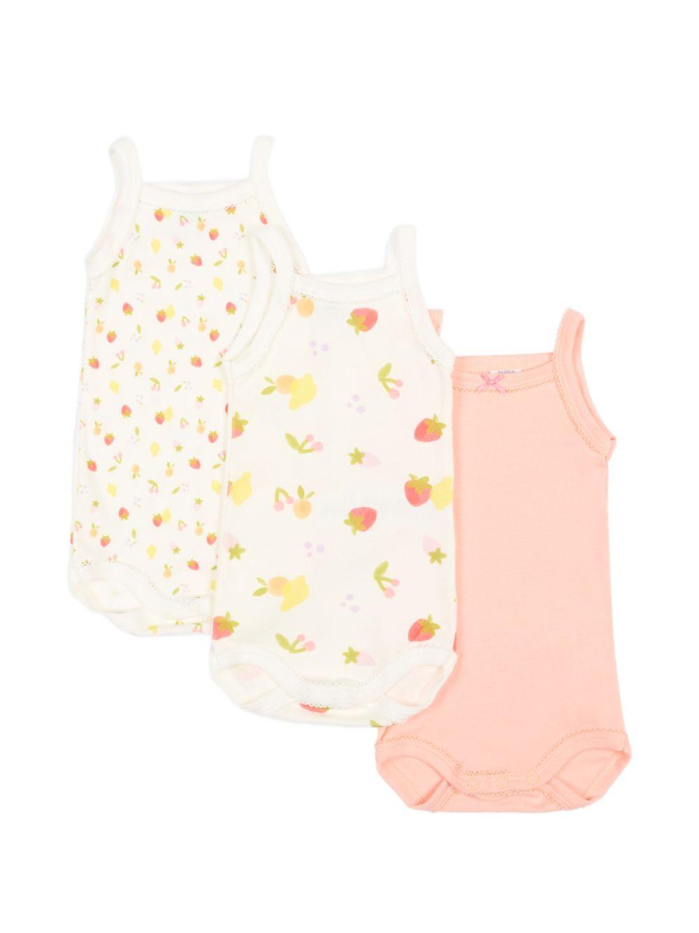 Set di tre body per neonata Petit Bateau multicolore con stampa grafica A0FRX 00 PETIT BATEAU