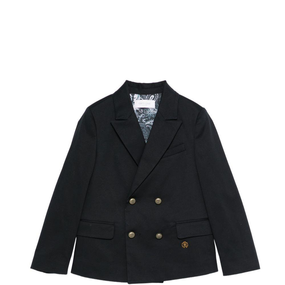Blazer a doppiopetto per bambino Roberto Cavalli Kids blu con chiusura a bottoni CBP26100GC BLUE PEACOAT ROBERTO CAVALLI KIDS