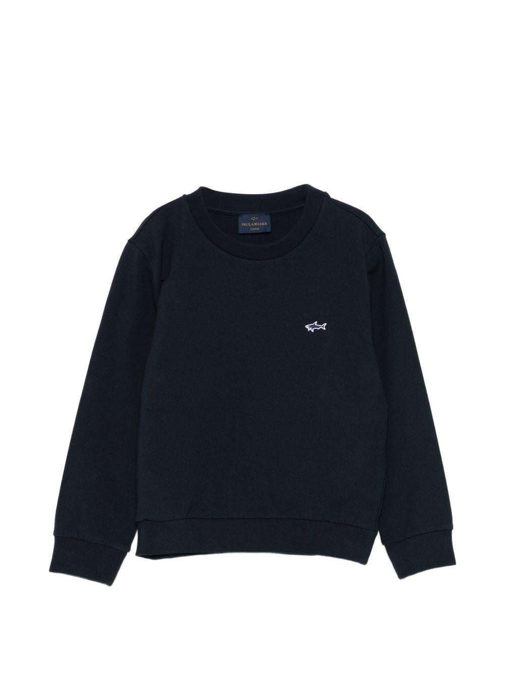 Felpa per bambino Paul & Shark Kids blu con ricamo squalo sul davanti WUF00ALDA60 42370 PAUL & SHARK KIDS